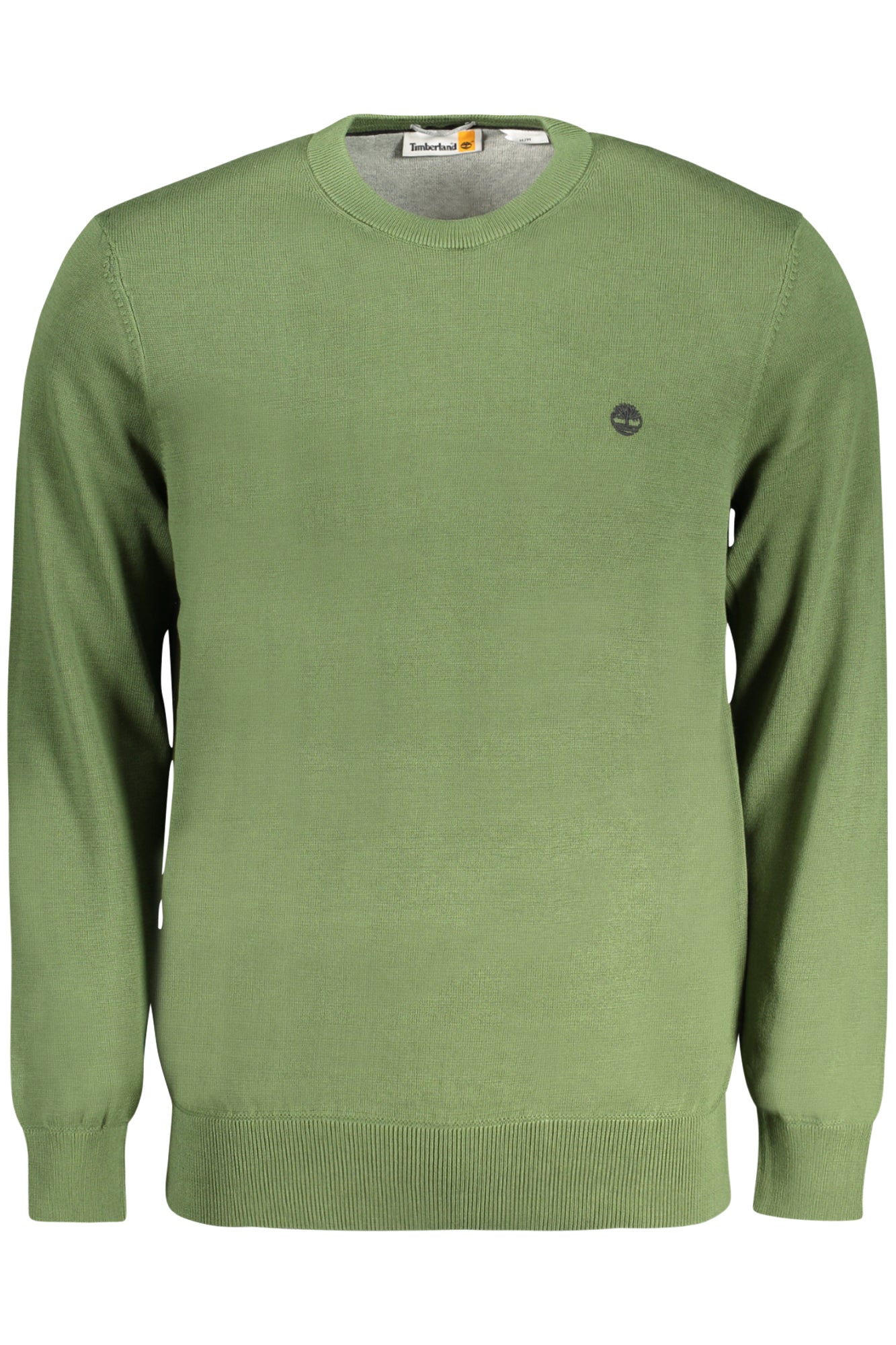 TB0A2BMM_VEEIN – Grüner Herrenpullover aus Bio-Baumwolle mit Stickerei und Rundhals. – Größe: S, XL, M, L, 2XL – Farbe: Verde