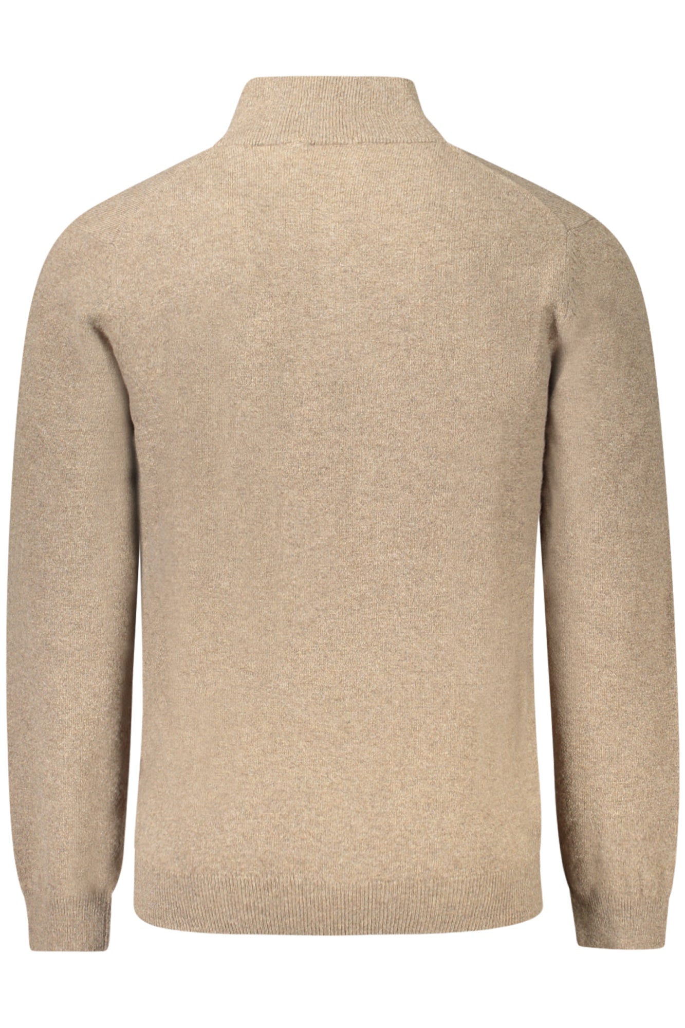 TB0A2C5W_BEBK0 – Beiger Herrenpullover mit halbem Reißverschluss und Stickerei-Logo – Größe: S, M, L, XL, 2XL, 3XL – Farbe: Beige
