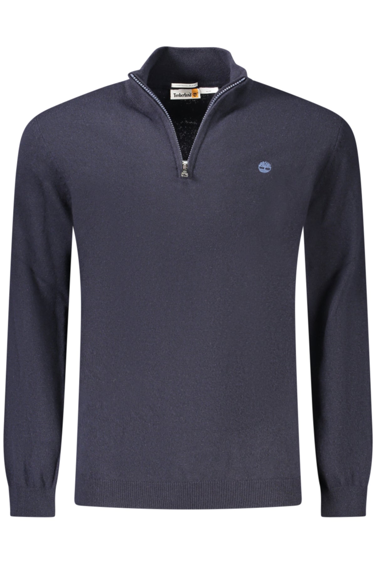 TB0A2C5W_BLZ02 – Moderner Herren Pullover Blau mit Halbreißverschluss und Stickerei – Größe: S, M, L, XL, 2XL, 3XL – Farbe: Blu