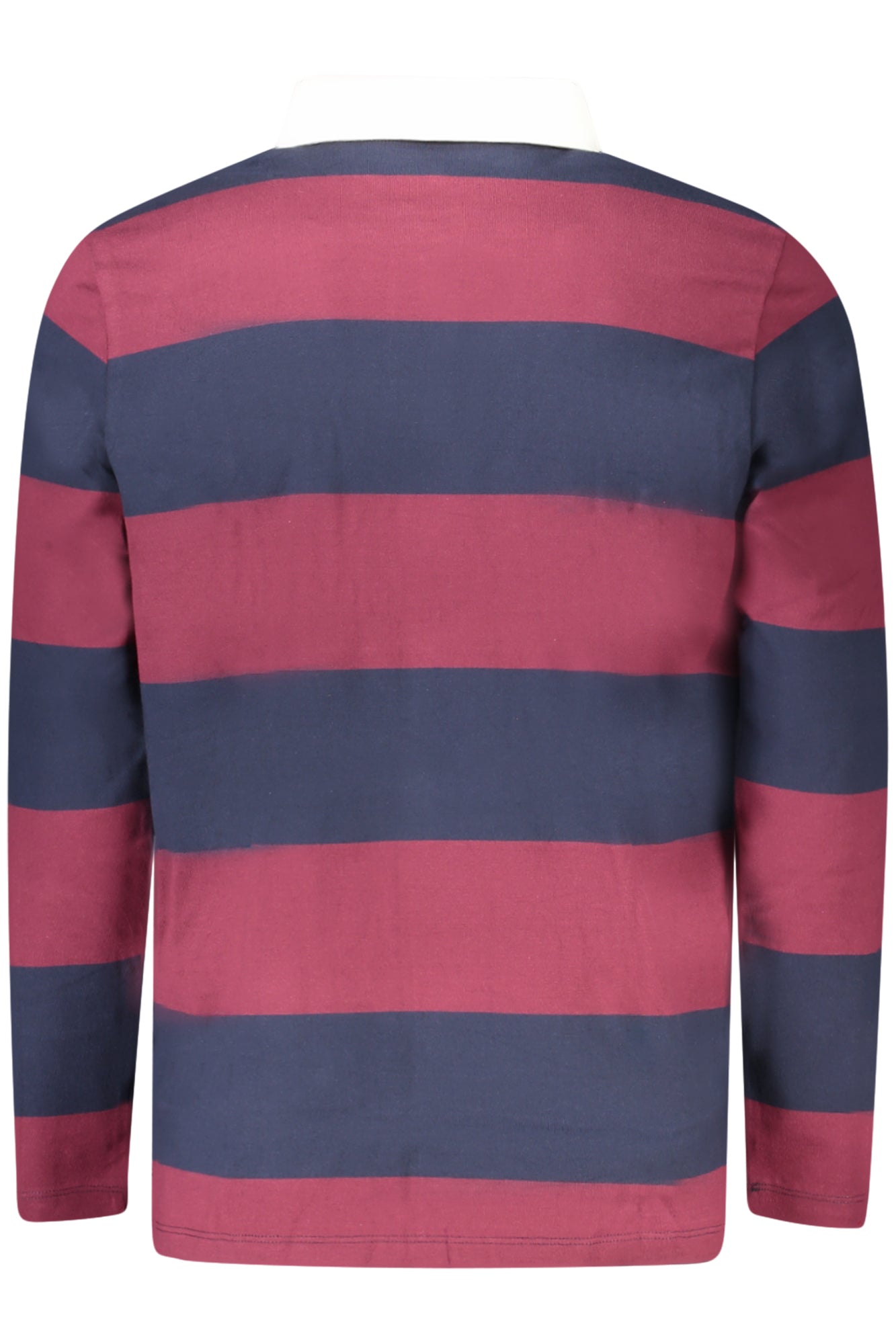 TB0A5NA6_ROA6D – Herren Langarm-Poloshirt Rot mit Streifen, Knöpfen & Stickerei – Größe: S, M, L, XL, 2XL, 3XL – Farbe: Rosso