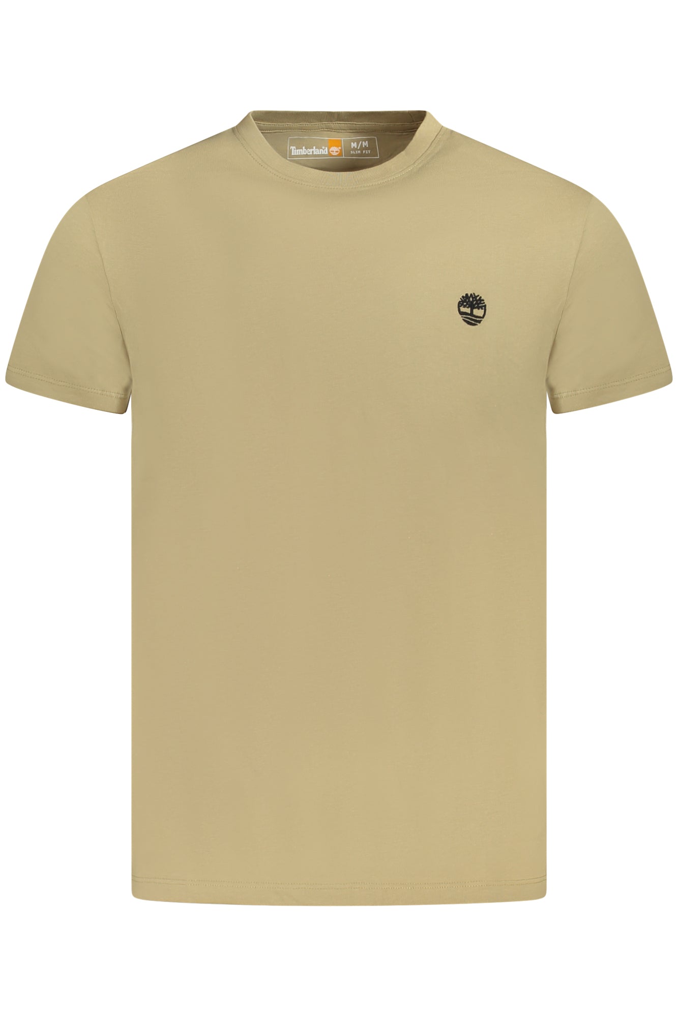 TB0A2BR3_BEDH4 – Herren Beige Slim Kurzarm T-Shirt mit Logo Stickerei aus Bio-Baumwolle – Größe: S, M, L, XL, 2XL, 3XL – Farbe: Beige