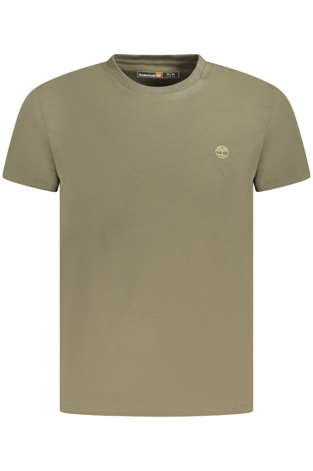 TB0A2BPR_VEAR5 – Grünes Slim Fit Herren T-Shirt mit Stickerei und Rundhalsausschnitt – Größe: S, M, L, XL, 2XL, 3XL – Farbe: Verde