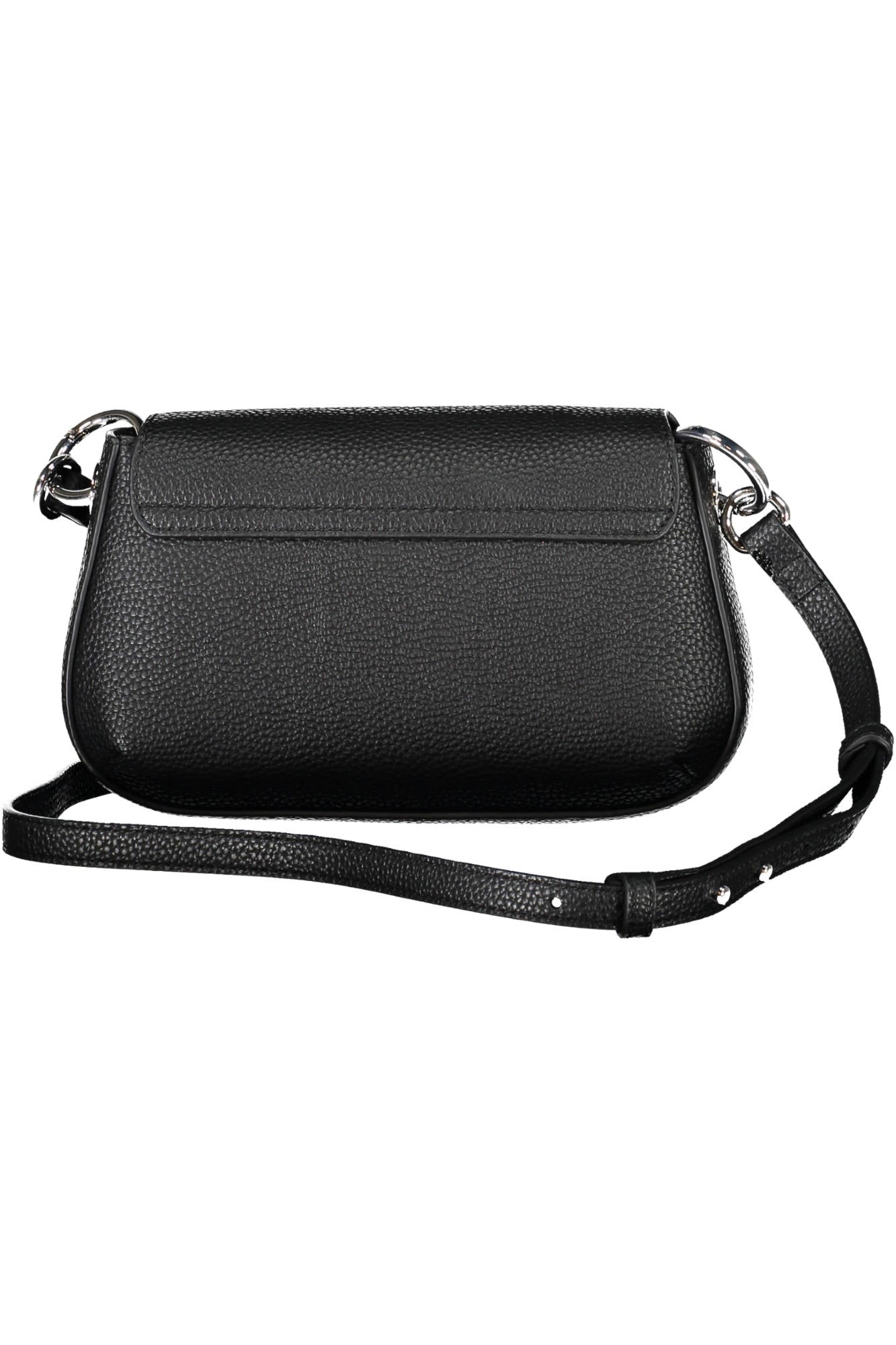 AW0AW14502_NERO_BDS – Elegante schwarze Damenschultertasche mit Druckknopf und Außentasche – Größe: UNI – Farbe: Nero