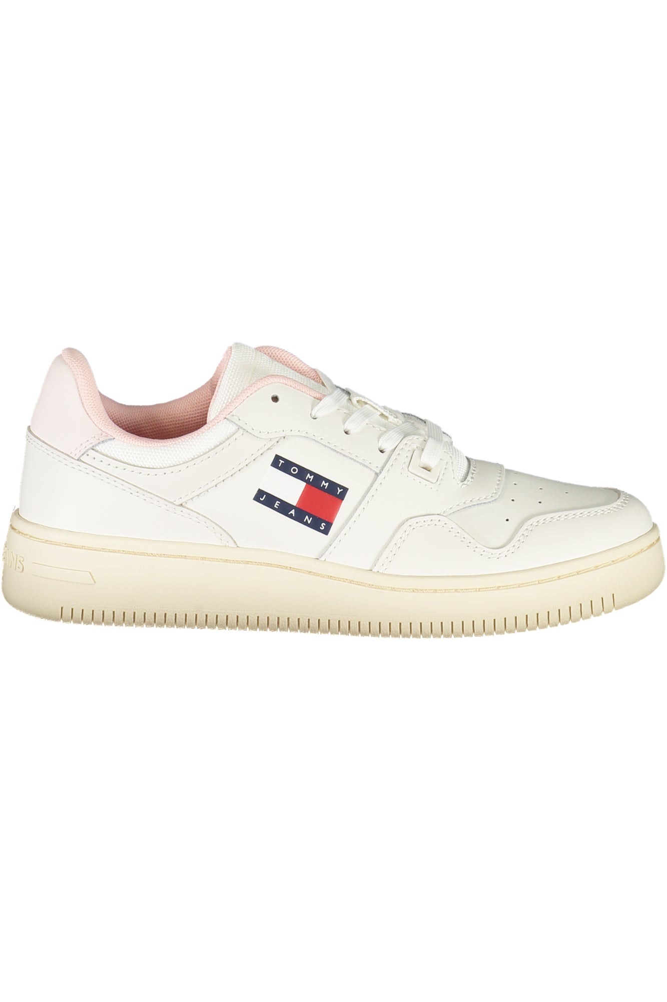 EN0EN02505_BITIO – Weißer Damensneaker mit rosa Akzenten und herausnehmbarem Fußbett – Größe: 36, 37, 38, 39, 40, 41 – Farbe: Bianco