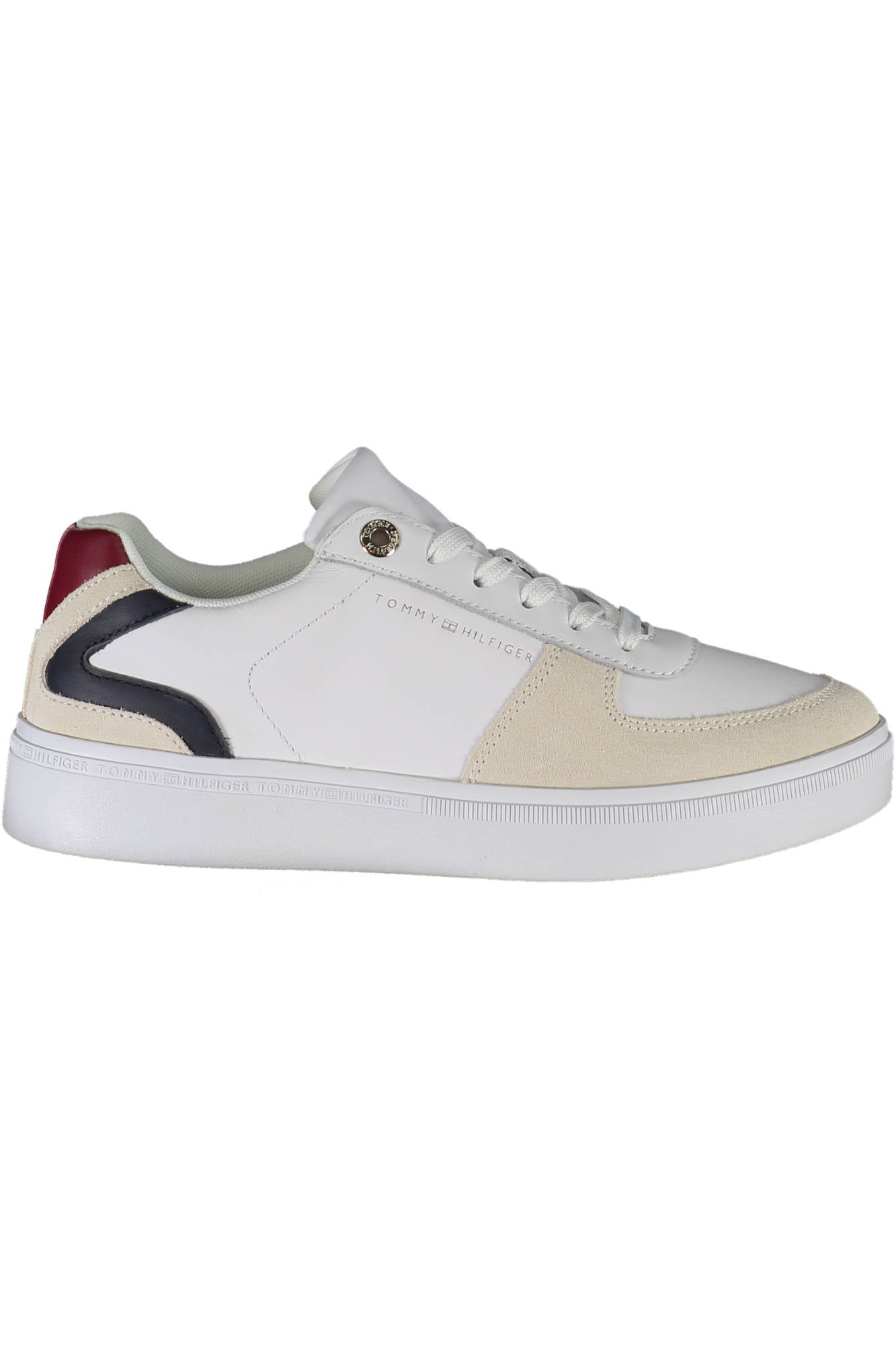 FW0FW07107F_BIANCO_0GY – Weiße Damensportschuhe aus recyceltem Material mit Kontrastdetails – Größe: 36, 37, 38, 39, 40, 41 – Farbe: Bianco