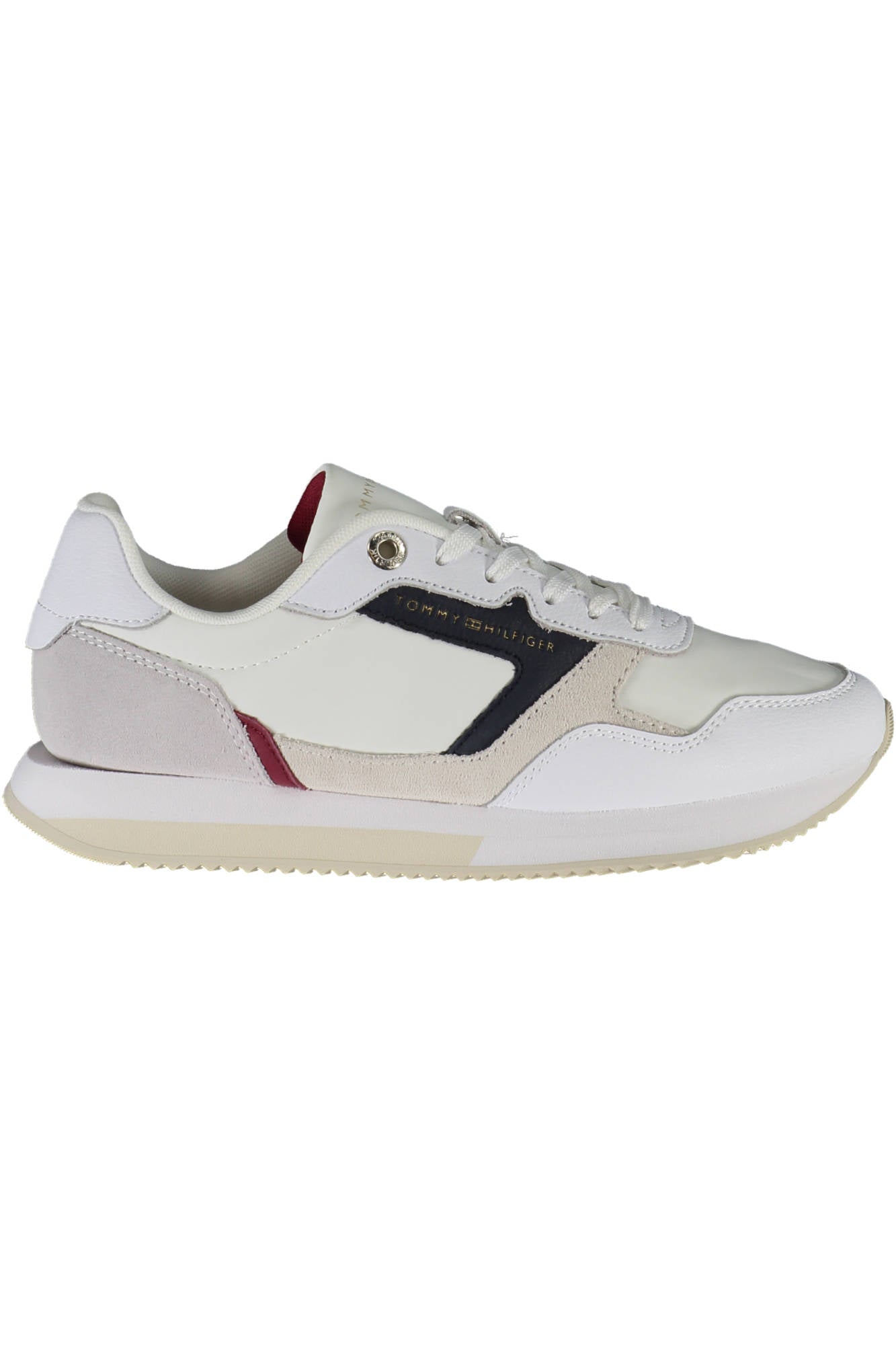 FW0FW06947F_BIANCO_0K9 – Sportliche weiße Damenschuhe aus recyceltem Polyester mit Kontrastdetails – Größe: 36, 37, 38, 39, 40, 41 – Farbe: Bianco