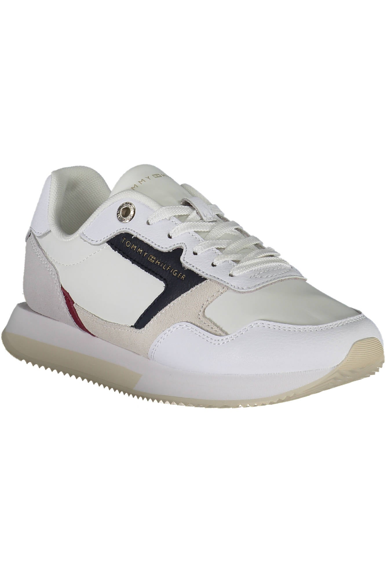 FW0FW06947F_BIANCO_0K9 – Sportliche weiße Damenschuhe aus recyceltem Polyester mit Kontrastdetails – Größe: 36, 37, 38, 39, 40, 41 – Farbe: Bianco