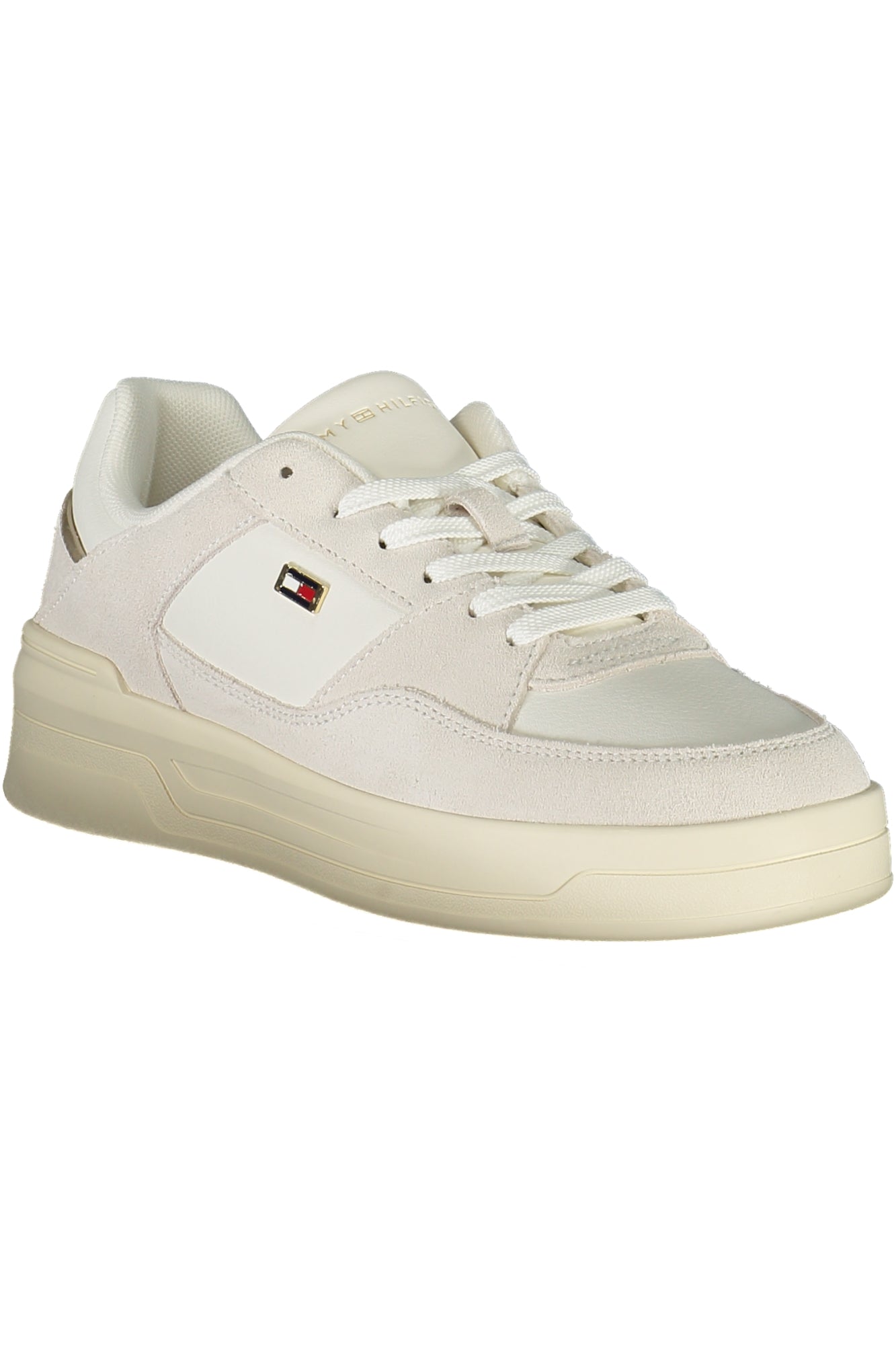 FW0FW08456_BIYBL – Damen-Sportschuh: Weißer Sneaker mit Kontrastdetails & Komforteinlage – Größe: 36, 37, 38, 39, 40, 41 – Farbe: Bianco