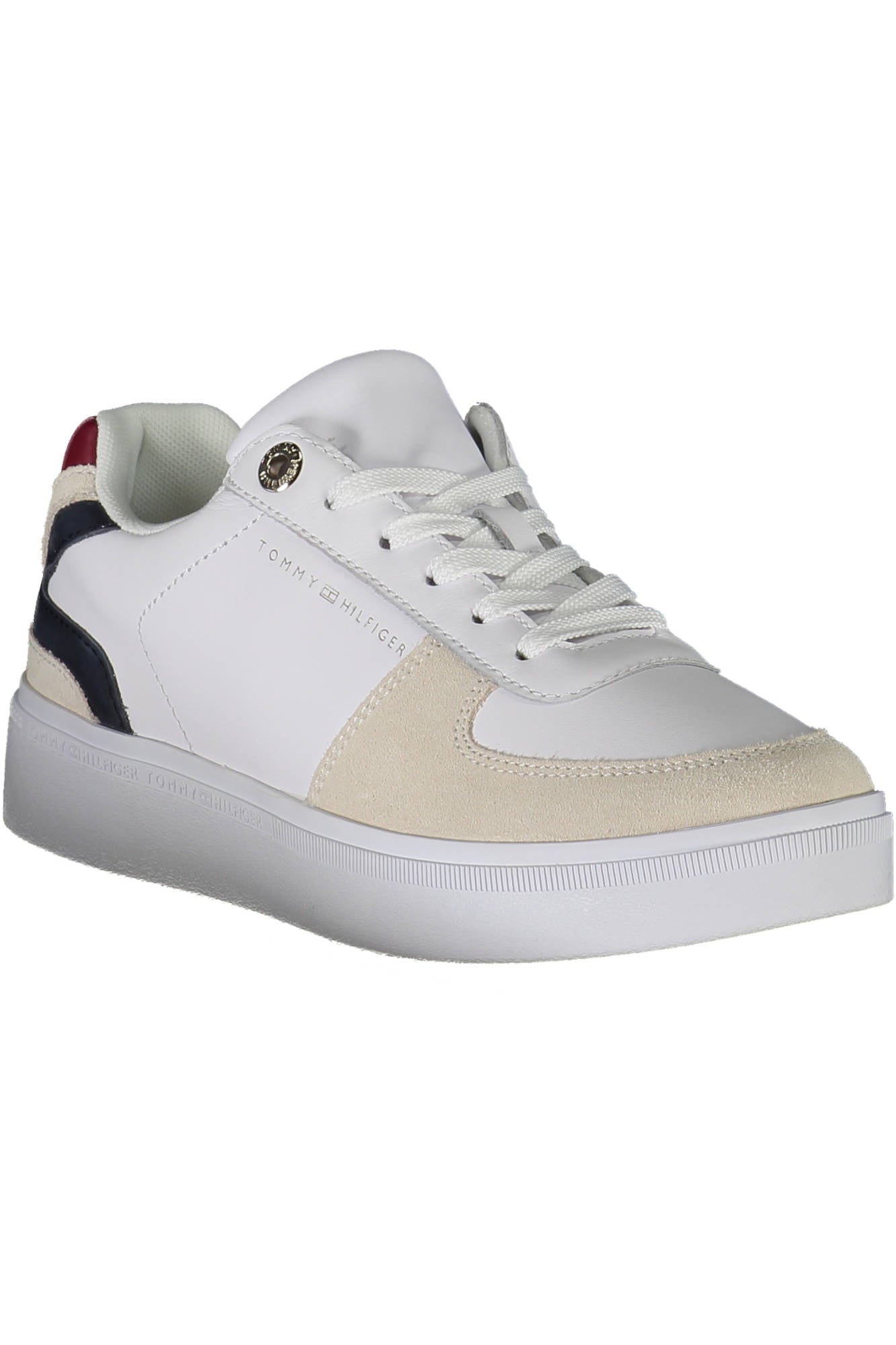 FW0FW07107F_BIANCO_0GY – Weiße Damensportschuhe aus recyceltem Material mit Kontrastdetails – Größe: 36, 37, 38, 39, 40, 41 – Farbe: Bianco