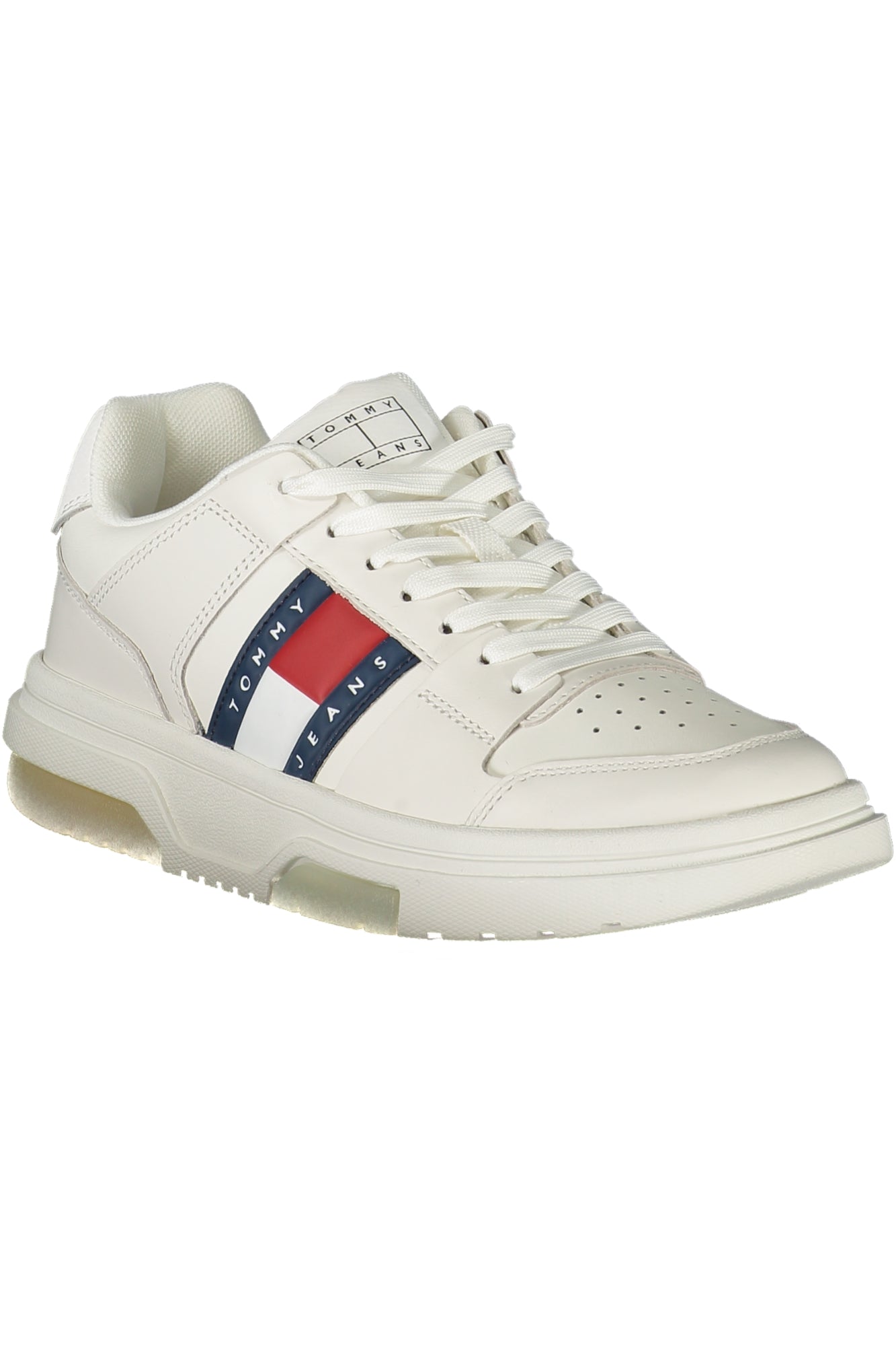EN0EN02576_BIYBL – Weißer Damensneaker mit Kontrastdetails und Schnürsenkeln – Größe: 36, 37, 38, 39, 40, 41 – Farbe: Bianco