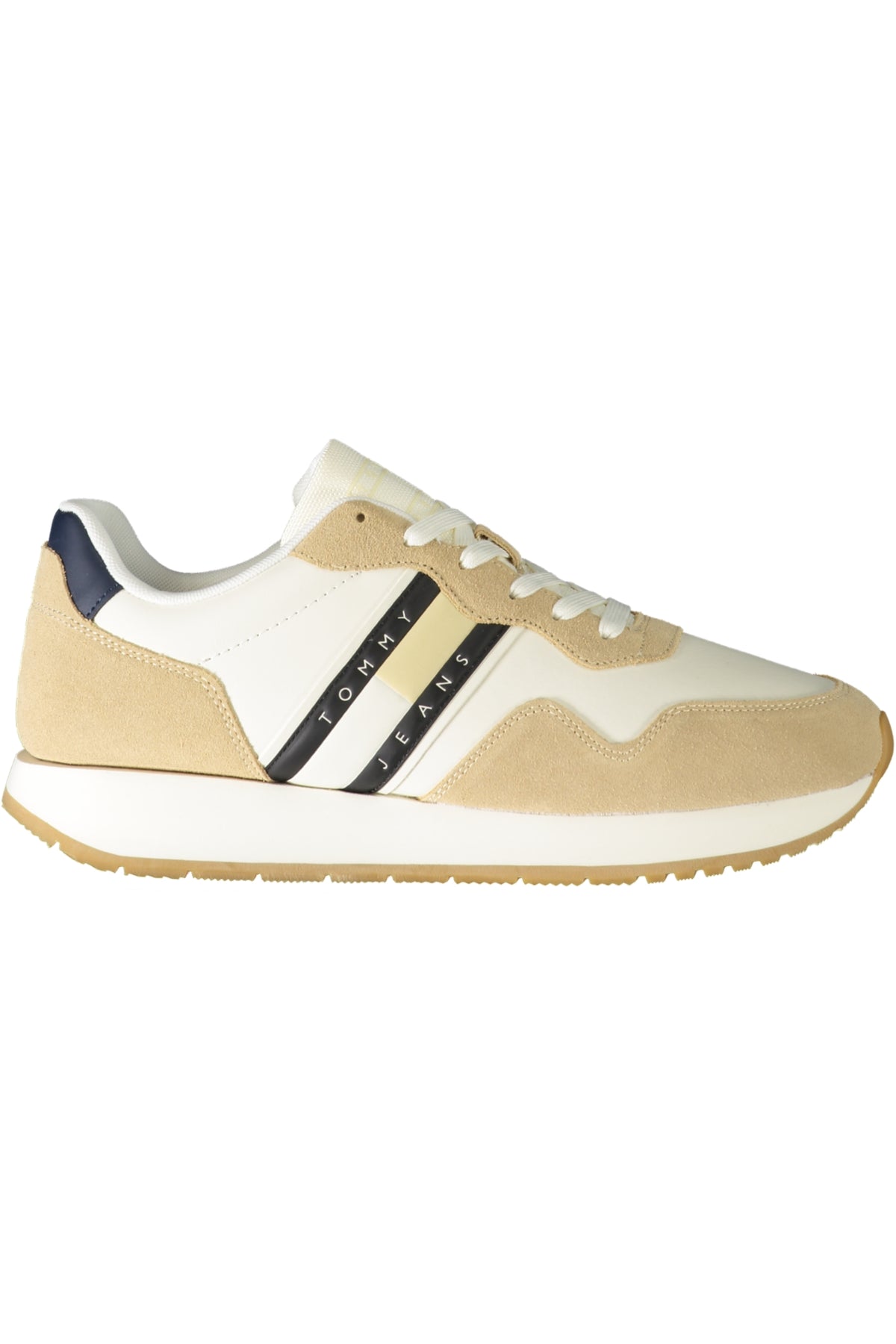 EM0EM01316_BEAB9 – Beiger Herrensportschuh mit Schnürung und kontrastierenden Details – Größe: 40, 41, 42, 43, 44, 45, 46 – Farbe: Beige