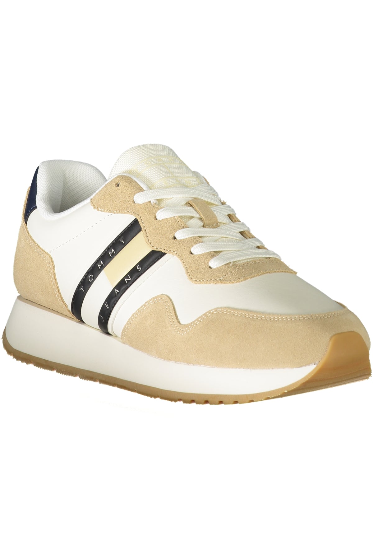 EM0EM01316_BEAB9 – Beiger Herrensportschuh mit Schnürung und kontrastierenden Details – Größe: 40, 41, 42, 43, 44, 45, 46 – Farbe: Beige