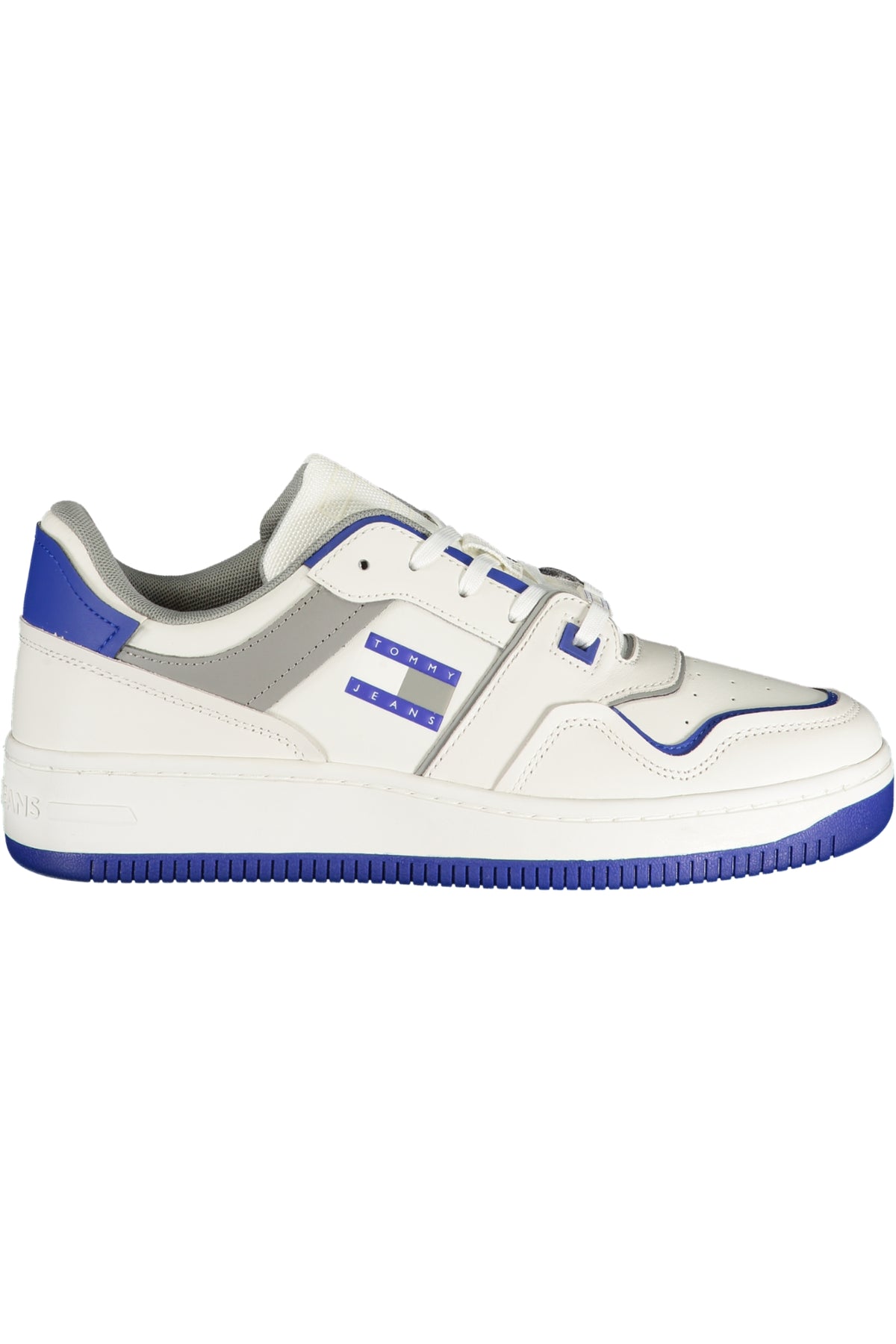 EM0EM01463_BIC8T – Herren Sportschuh Weiß mit Kontrastdetails und Royalblauem Druck – Größe: 40, 41, 42, 43, 44, 45, 46 – Farbe: Bianco