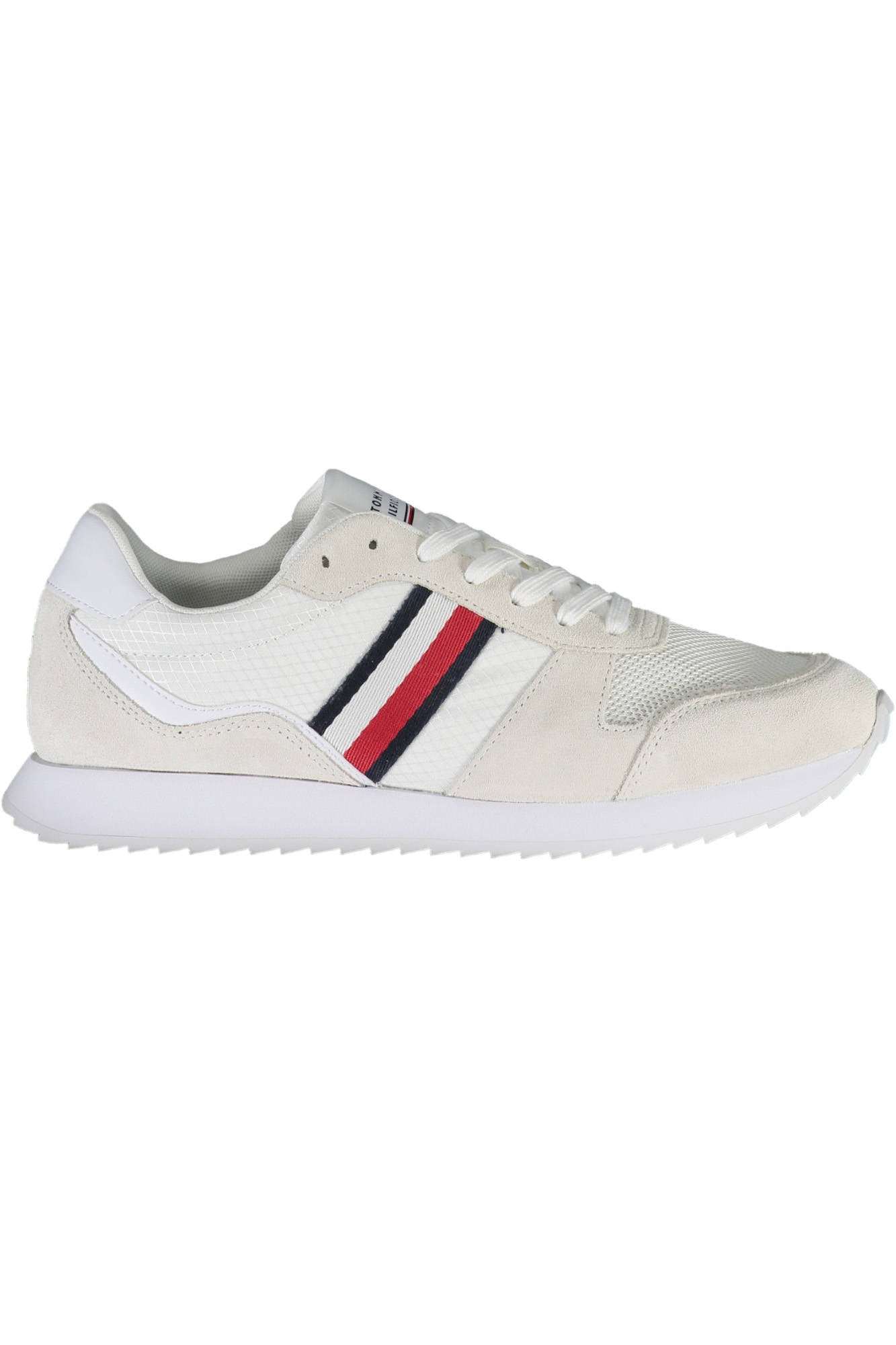 FM0FM04699_BIANCO_YBS – Herren Sportschuh weiß - Schnürer mit Kontrast & recyceltem Material – Größe: 40, 41, 42, 43, 44, 45 – Farbe: Bianco