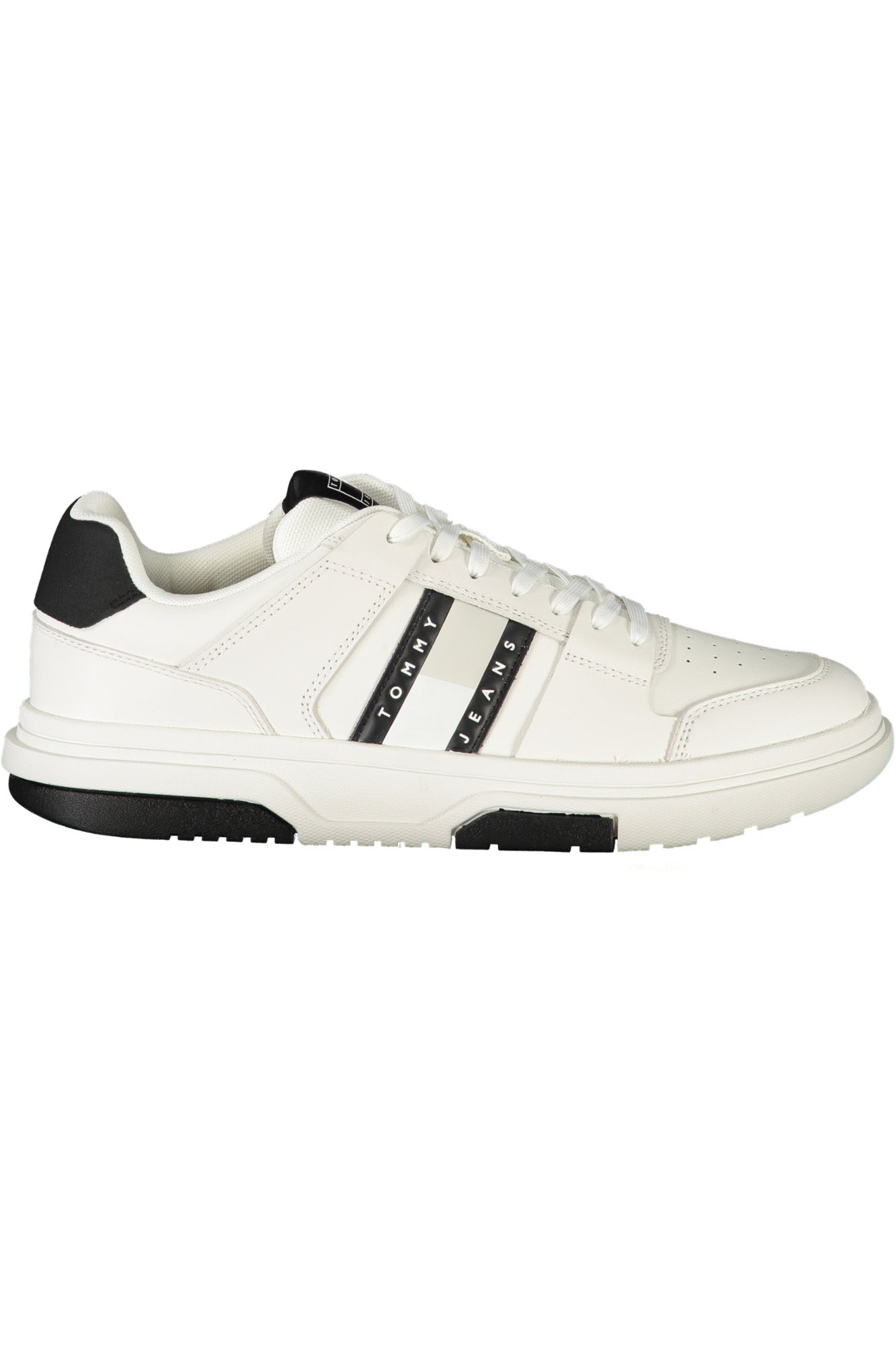 EM0EM01521_BI0GJ – Weißer Herrensneaker mit Kontrastdetails und herausnehmbarem Fußbett – Größe: 40, 41, 42, 43, 44, 45, 46 – Farbe: Bianco