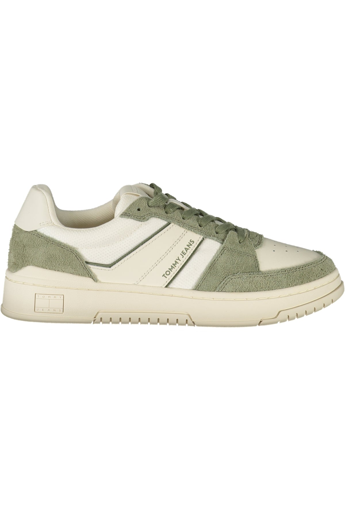 EM0EM01579_BIMR6 – Weißer Herren-Sportschuh mit grünen Akzenten und herausnehmbarer Sohle – Größe: 40, 41, 42, 43, 44, 45, 46 – Farbe: Bianco