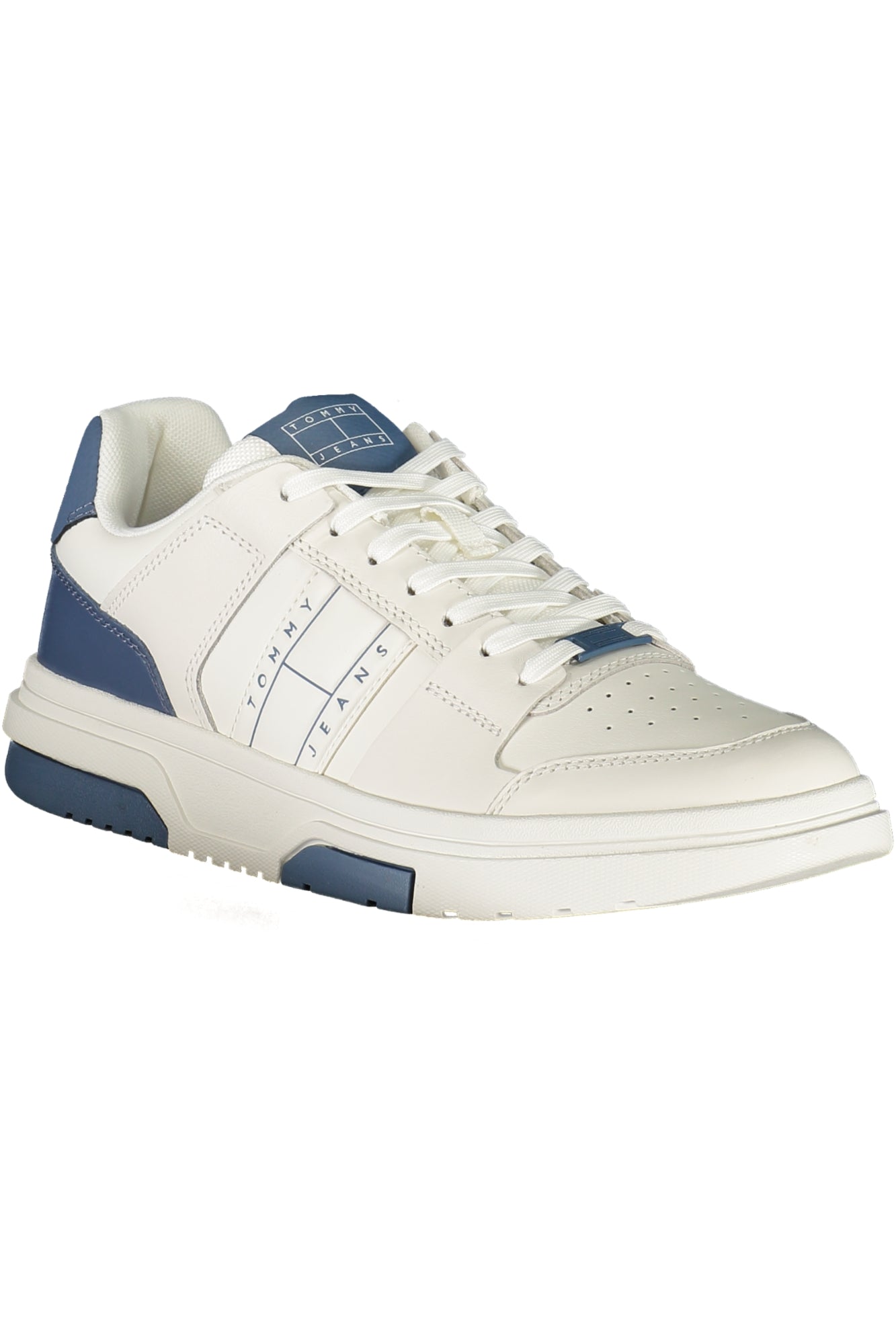 EM0EM01576_BIDA1 – Eleganter Herren-Sportschuh in Weiß mit blauen Akzenten und Logo – Größe: 40, 41, 42, 43, 44, 45, 46 – Farbe: Bianco