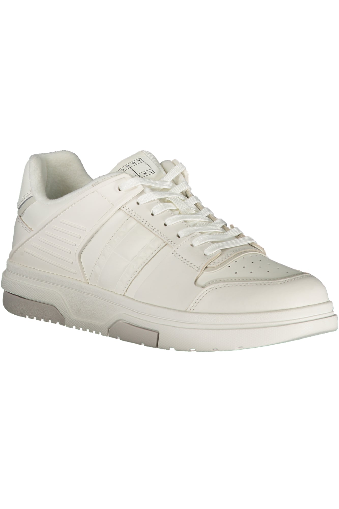 EM0EM01460_BIYBL – Weißer Herrensneaker mit Kontrastdetails und Schnürsenkeln – Größe: 40, 41, 42, 43, 44, 45, 46 – Farbe: Bianco