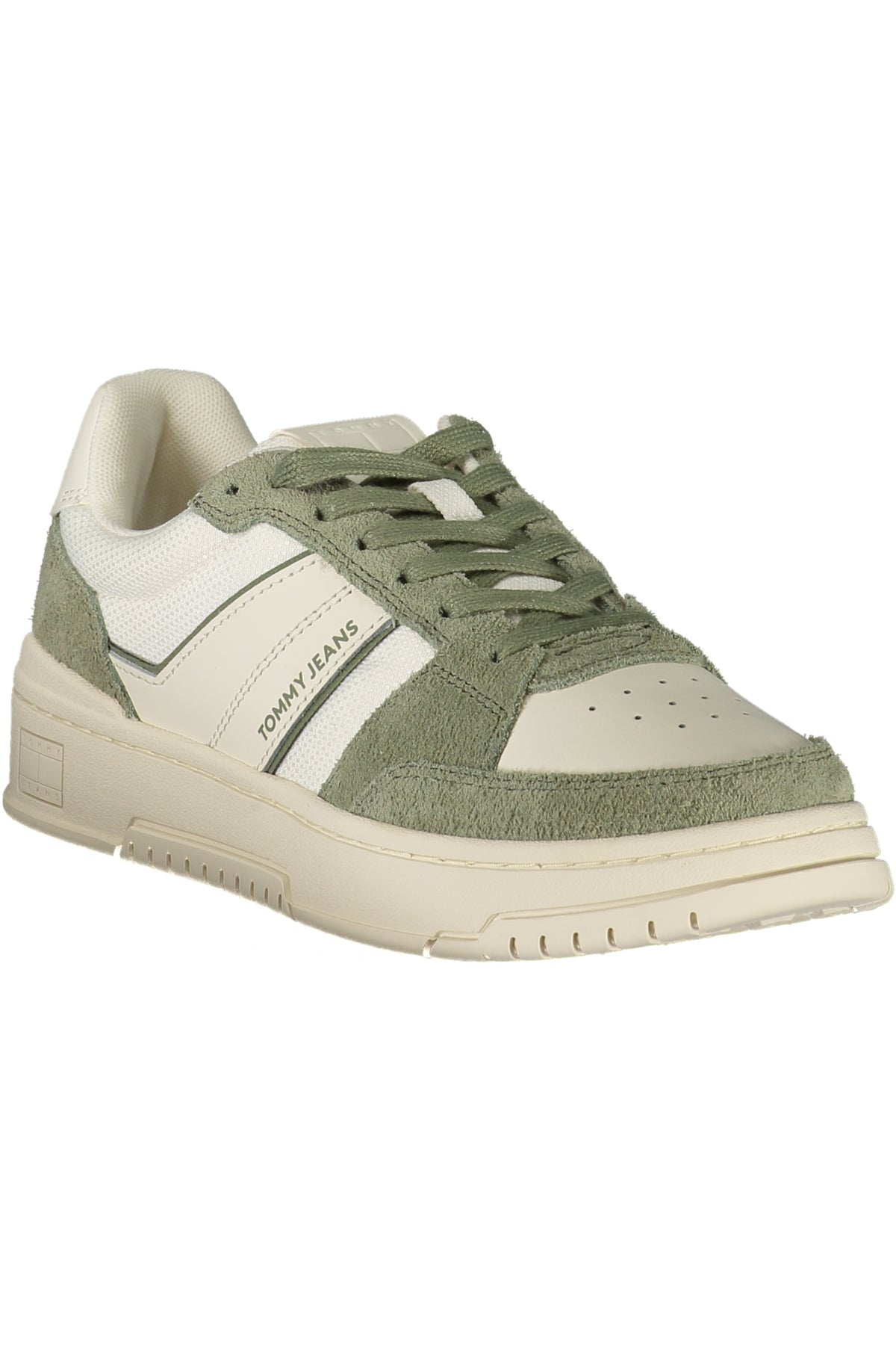 EM0EM01579_BIMR6 – Weißer Herren-Sportschuh mit grünen Akzenten und herausnehmbarer Sohle – Größe: 40, 41, 42, 43, 44, 45, 46 – Farbe: Bianco