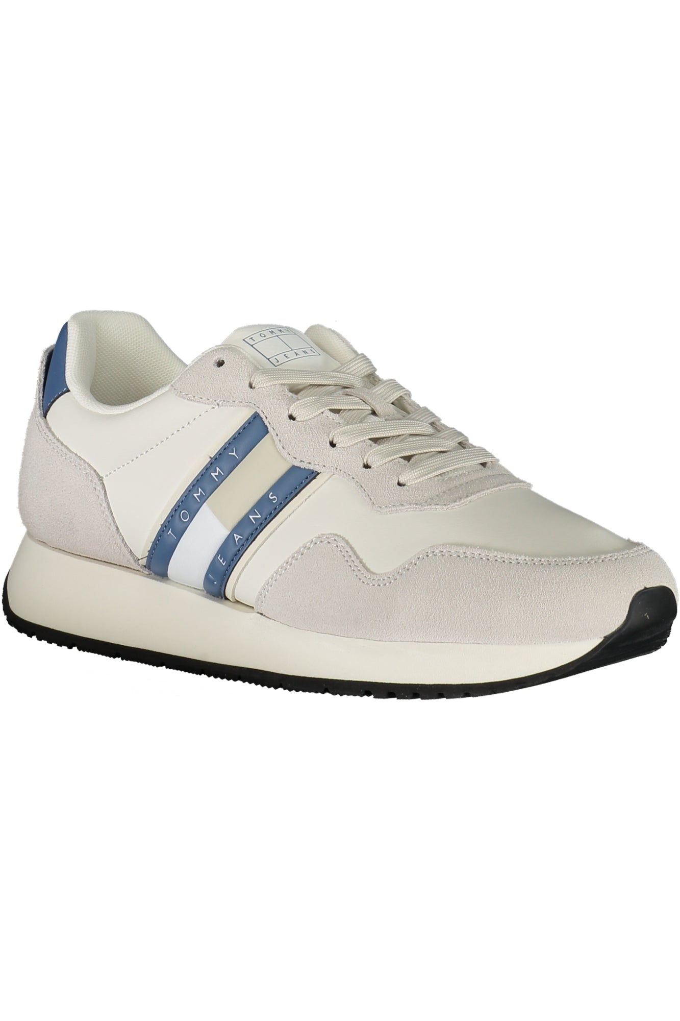 EM0EM01316_BIP06 – Weißer Herrensneaker mit blauen Akzenten und herausnehmbarer Sohle – Größe: 40, 41, 42, 43, 44, 45, 46 – Farbe: Bianco