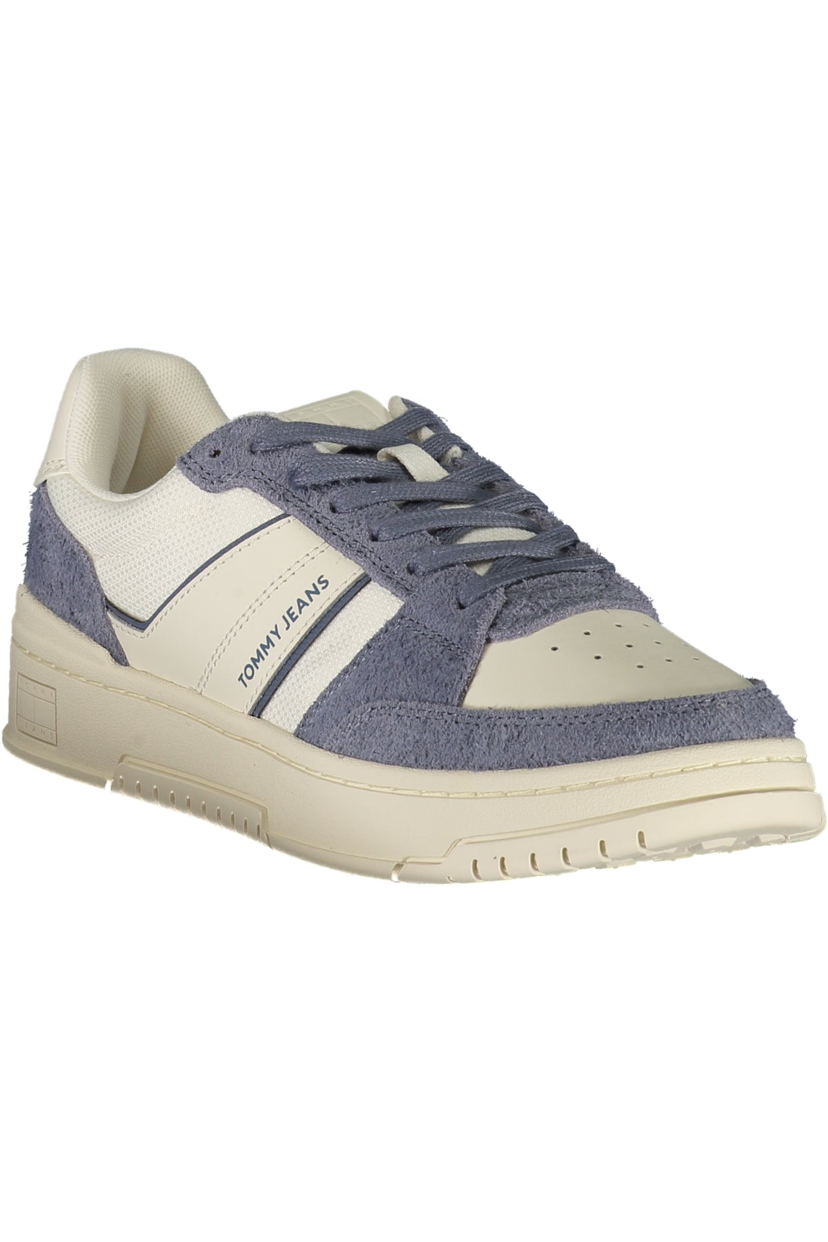 EM0EM01579_BIPO6 – Eleganter Herrensportschuh in Weiß mit Blauen Details und Logo – Größe: 40, 41, 42, 43, 44, 45, 46 – Farbe: Bianco