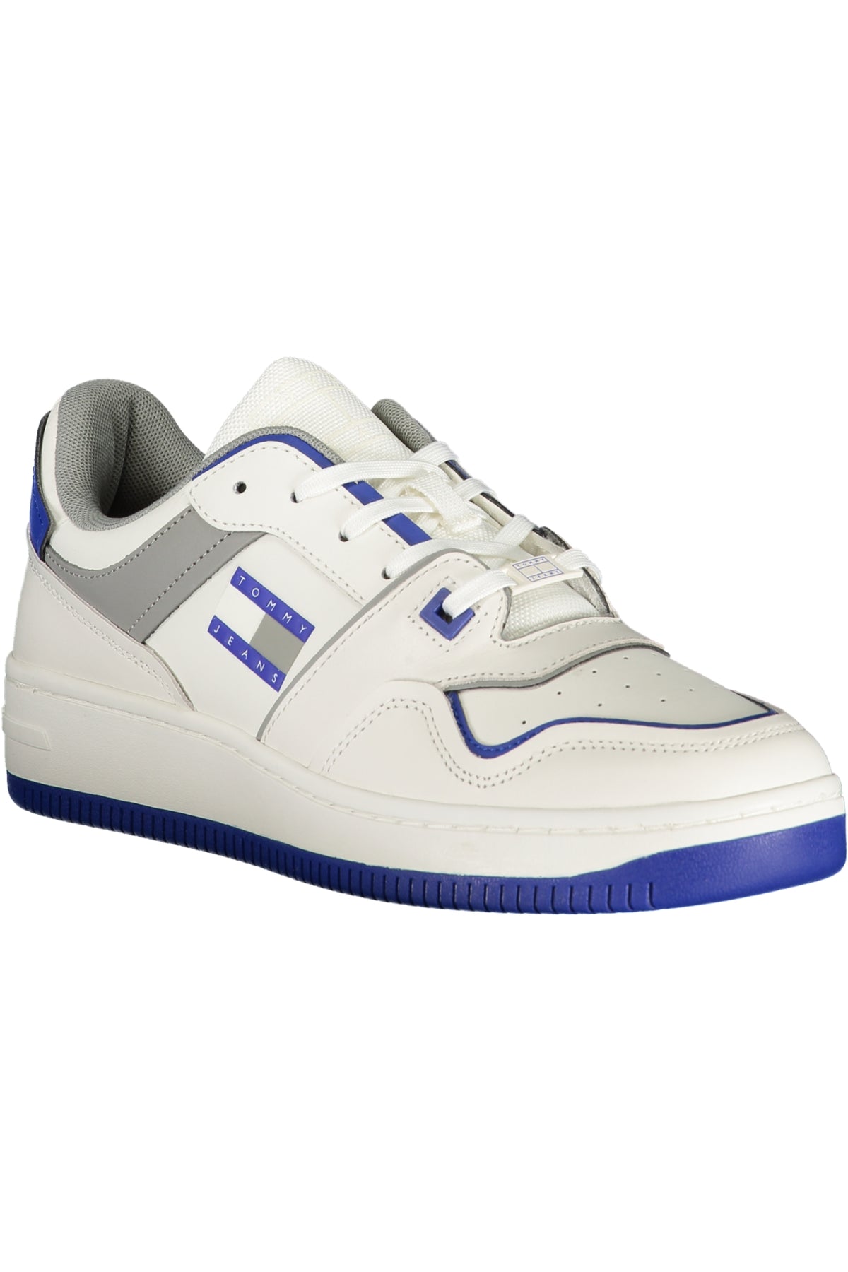 EM0EM01463_BIC8T – Herren Sportschuh Weiß mit Kontrastdetails und Royalblauem Druck – Größe: 40, 41, 42, 43, 44, 45, 46 – Farbe: Bianco