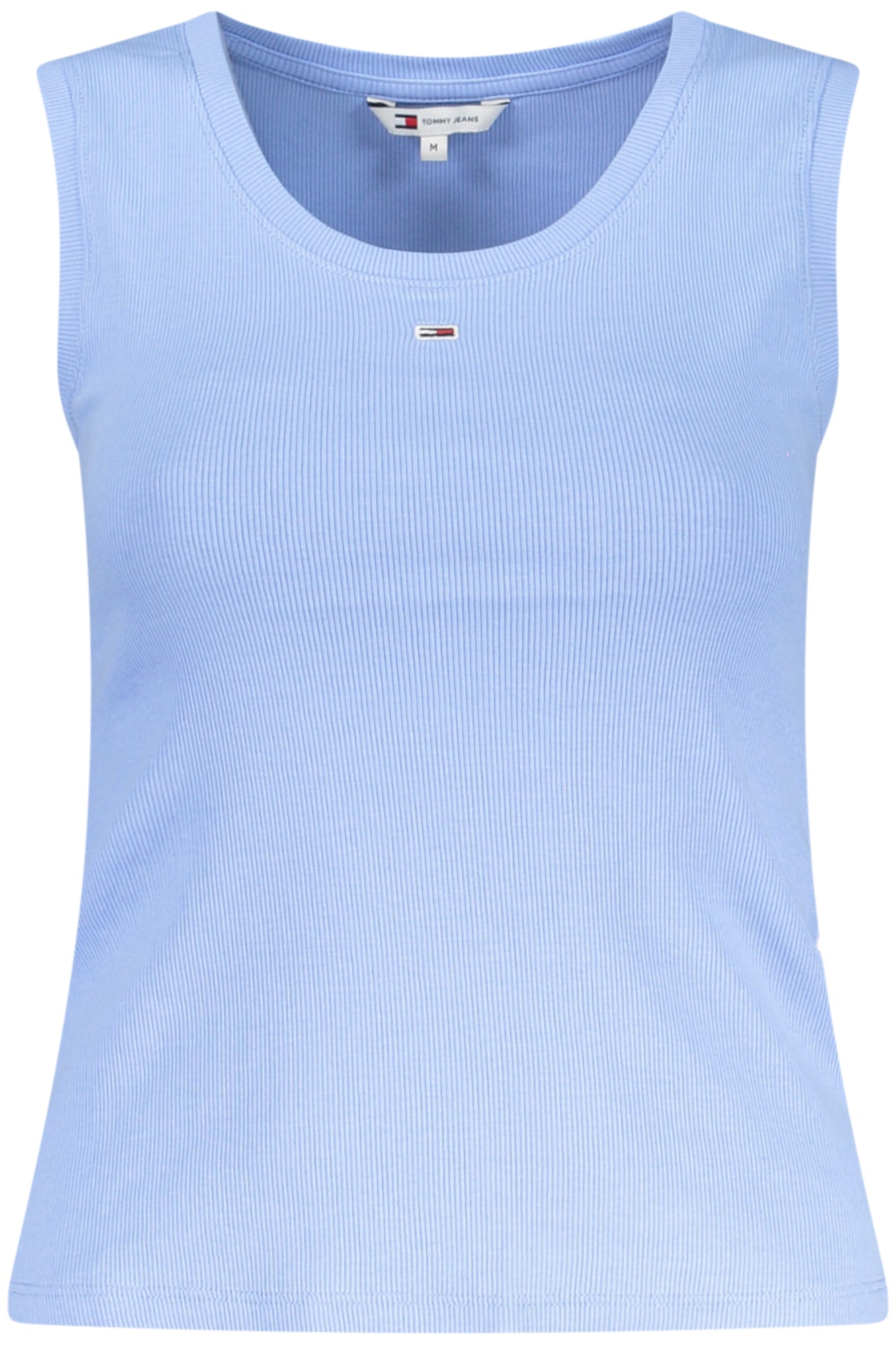 DW0DW20673_AZC12 – Nachhaltiges Damen-Tanktop Blau: Tiefer Ausschnitt & Logo-Stickerei – Größe: XS, S, M, L, XL – Farbe: Azzurro