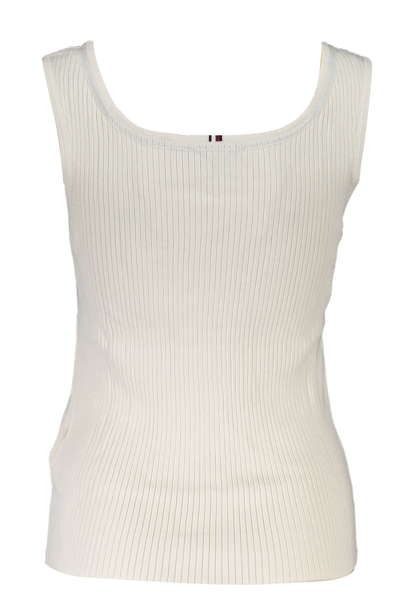 WW0WW38535_BIANCO_AC0 – Damen-Tanktop Weiß – Breite Träger, Weiter Ausschnitt, Kontrastdetails – Größe: S, M – Farbe: Bianco