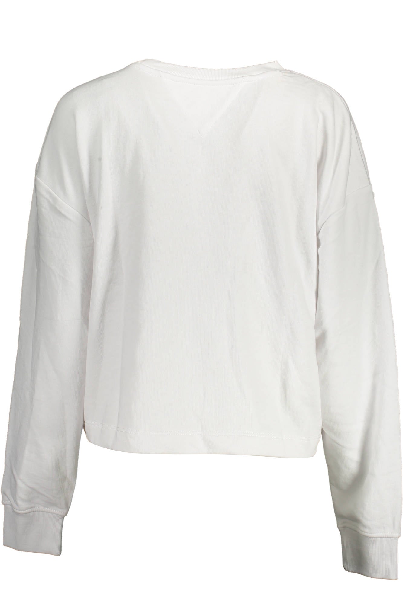 DW0DW14851_BIANCO_YBR – Weißer Damenpullover aus Bio-Baumwolle - Langarm, Rundhalsausschnitt – Größe: L, XL, XS – Farbe: Bianco