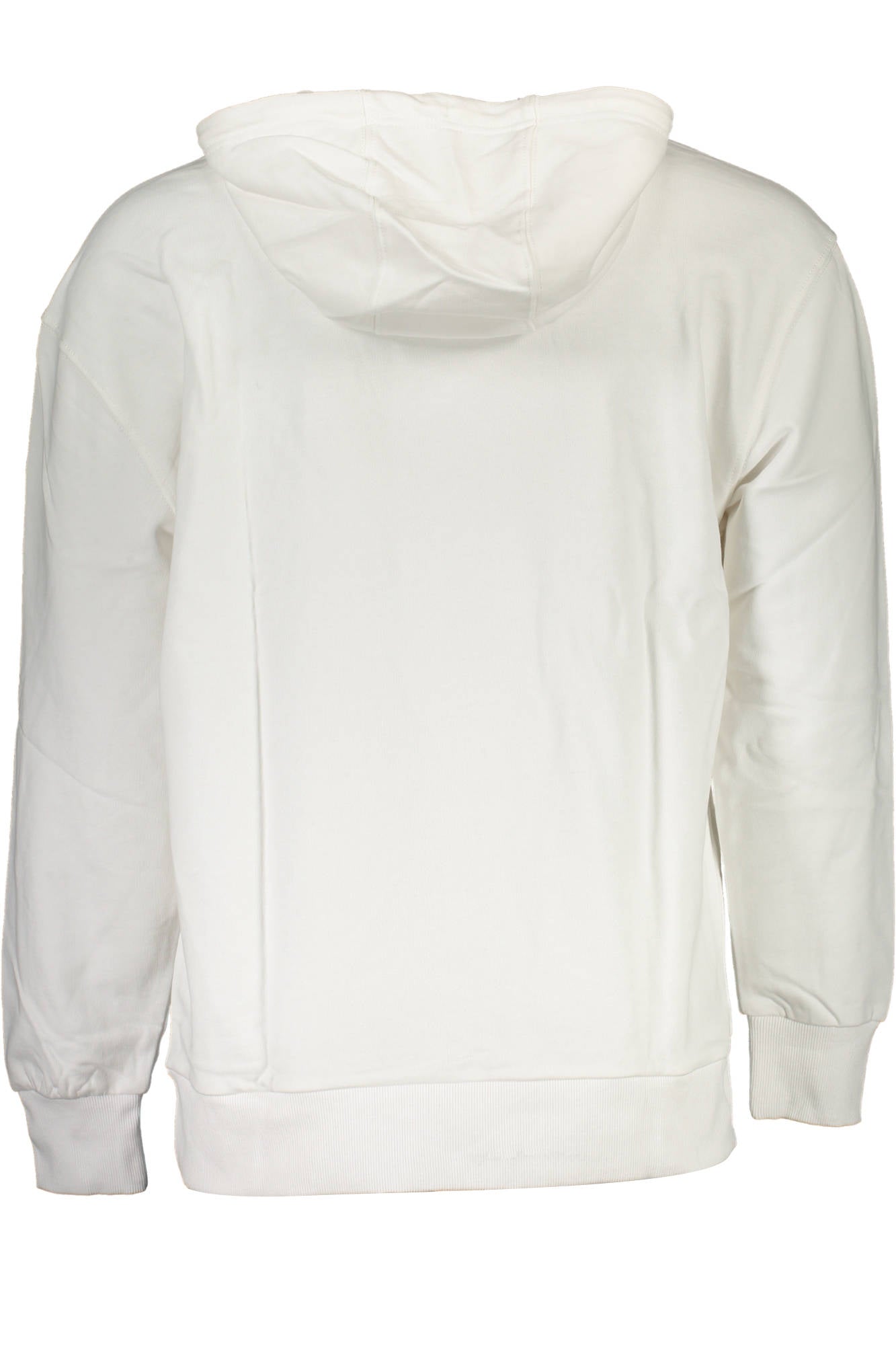 DM0DM15009_BIANCO_YBR – Weißer Herrenpullover: Kapuzenstil mit Stickerei & Kängurutasche – Größe: M, L – Farbe: Bianco