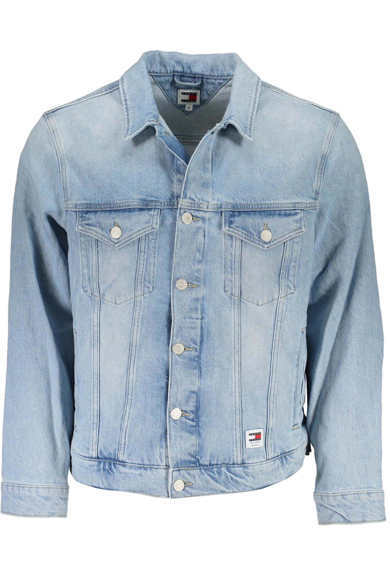 DM0DM18778_AZ1AB – Nachhaltige Herren-Jeansjacke in Blau mit Taschen & Applikation – Größe: S, M, L, XL, 2XL – Farbe: Azzurro