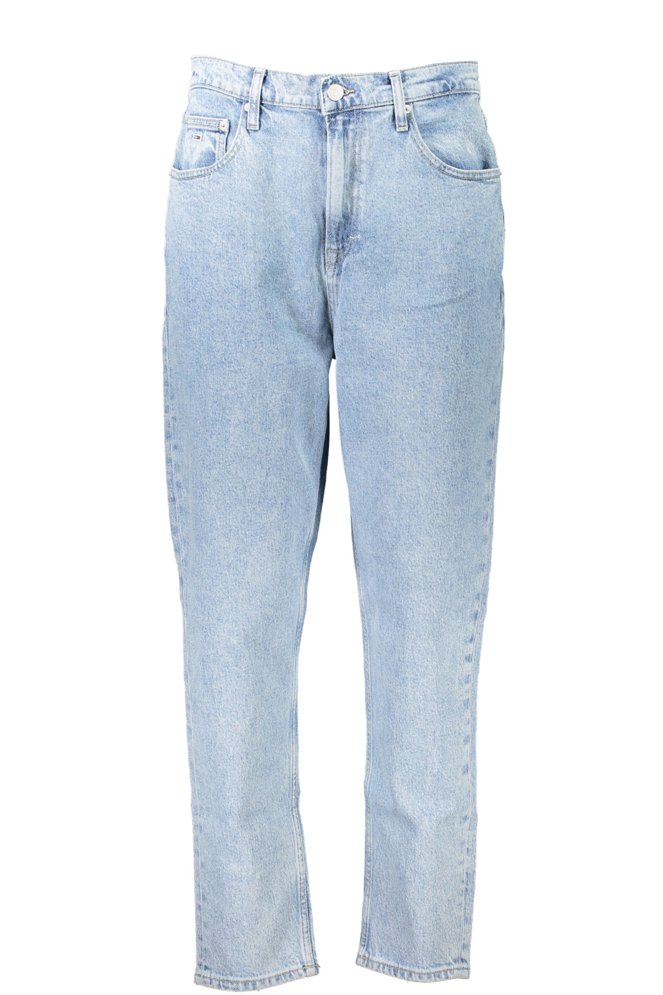 DW0DW17703_AZ1AB – Blaue High Tapered Mom Jeans für Damen – Stilvoller Denim-Look – Größe: 27L32, 28L32, 29L32, 30L32 – Farbe: Azzurro