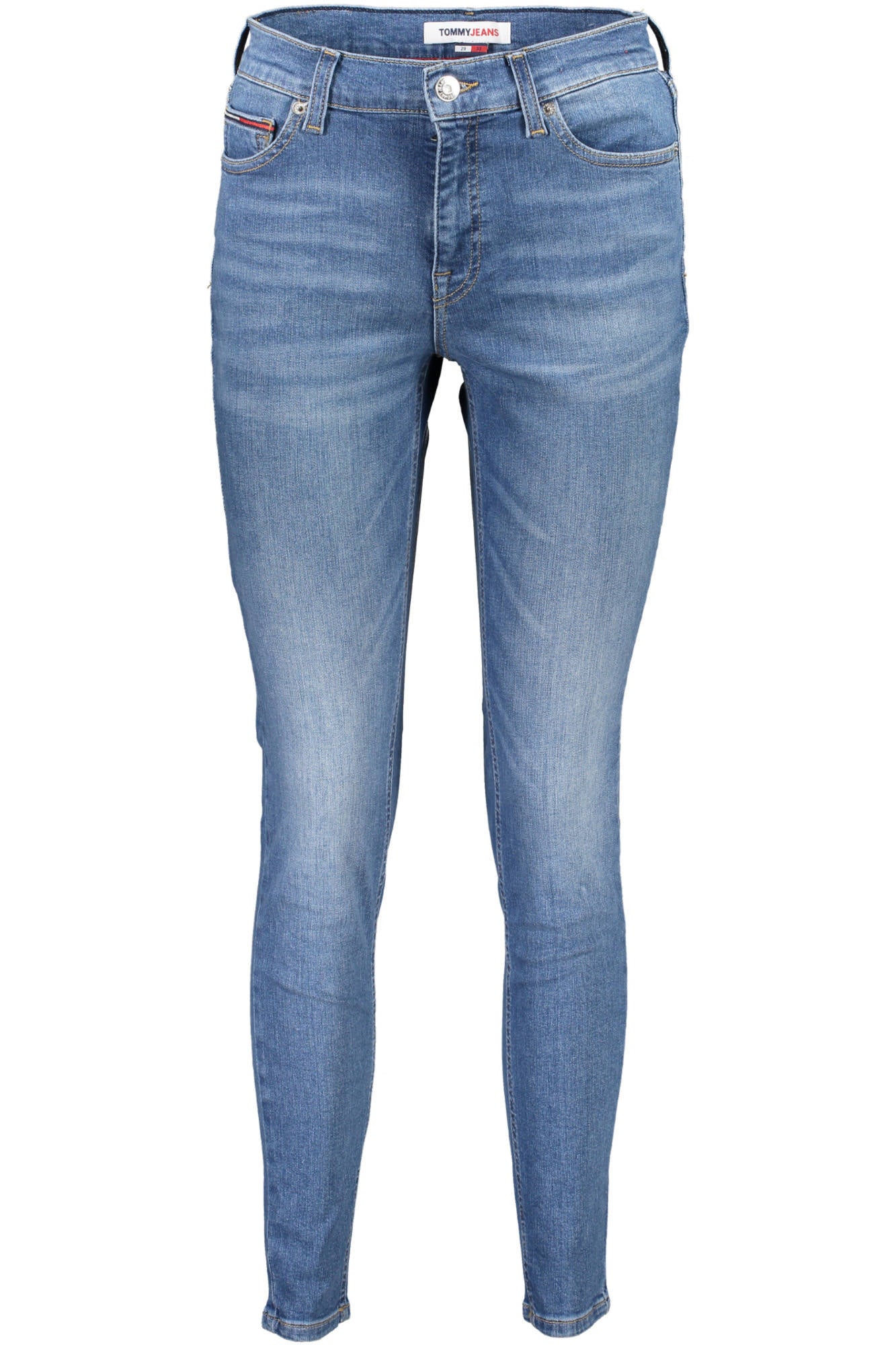 DW0DW16041_AZZURRO_1A5-30 – Stylische Damen Skinny Jeans in Blau mit Used-Effekt, mittelhohe Taille – Größe: 25 L30, 26 L30, 27 L30, 28 L30, 29 L30 – Farbe: Azzurro