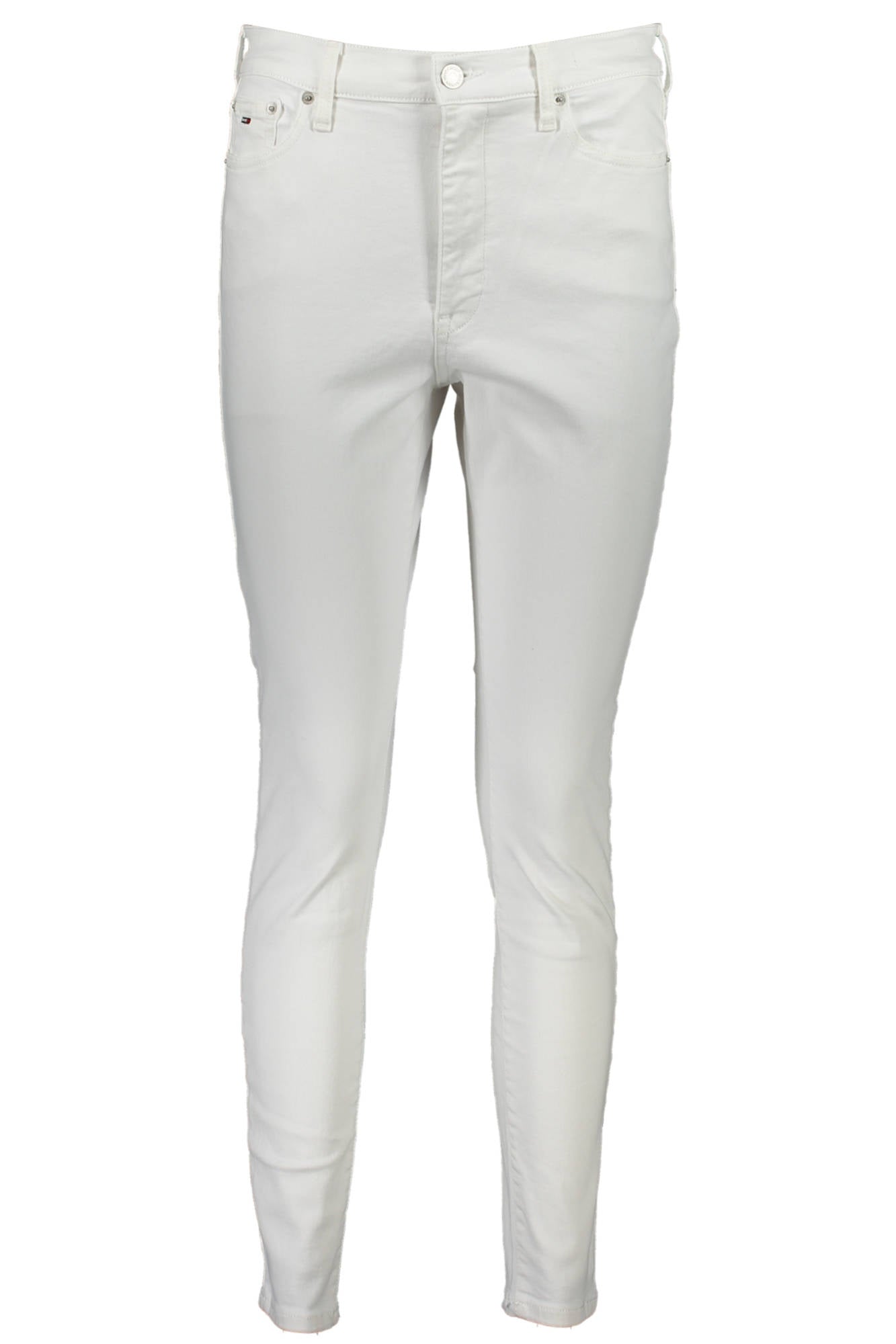 DW0DW15507_BIANCO_ICE – Weiße Damen Jeans Sylvia: Stilvoller Denim mit Logo-Details – Größe: 25 L30, 26 L30, 27 L30, 28 L30, 29 L30, 30 L30, 31 L30 – Farbe: Bianco