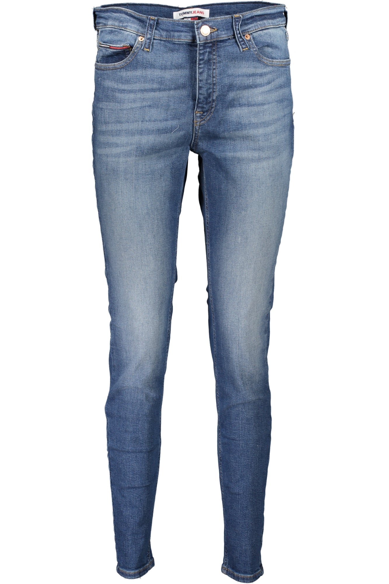 DW0DW16705_BL1A5 – Damen Skinny Jeans Blau - Mittlere Taille, 5 Taschen, Gewaschener Look – Größe: 26L30, 27L30, 28L30, 29L30, 30L30, 31L30, 32L30 – Farbe: Blu