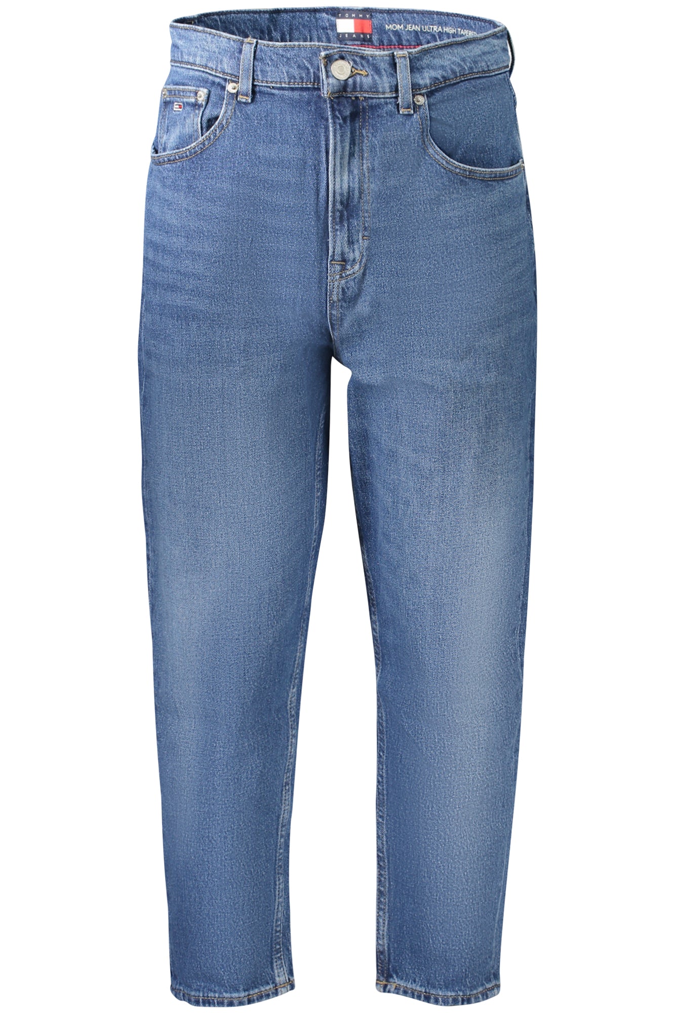 DW0DW19244_BL1BK – Nachhaltige Damen Mom Jeans aus blauer Baumwolle mit Stickerei – Größe: 25L30, 26L30, 27L30, 28L30, 29L30, 30L30, 31L30 – Farbe: Blu