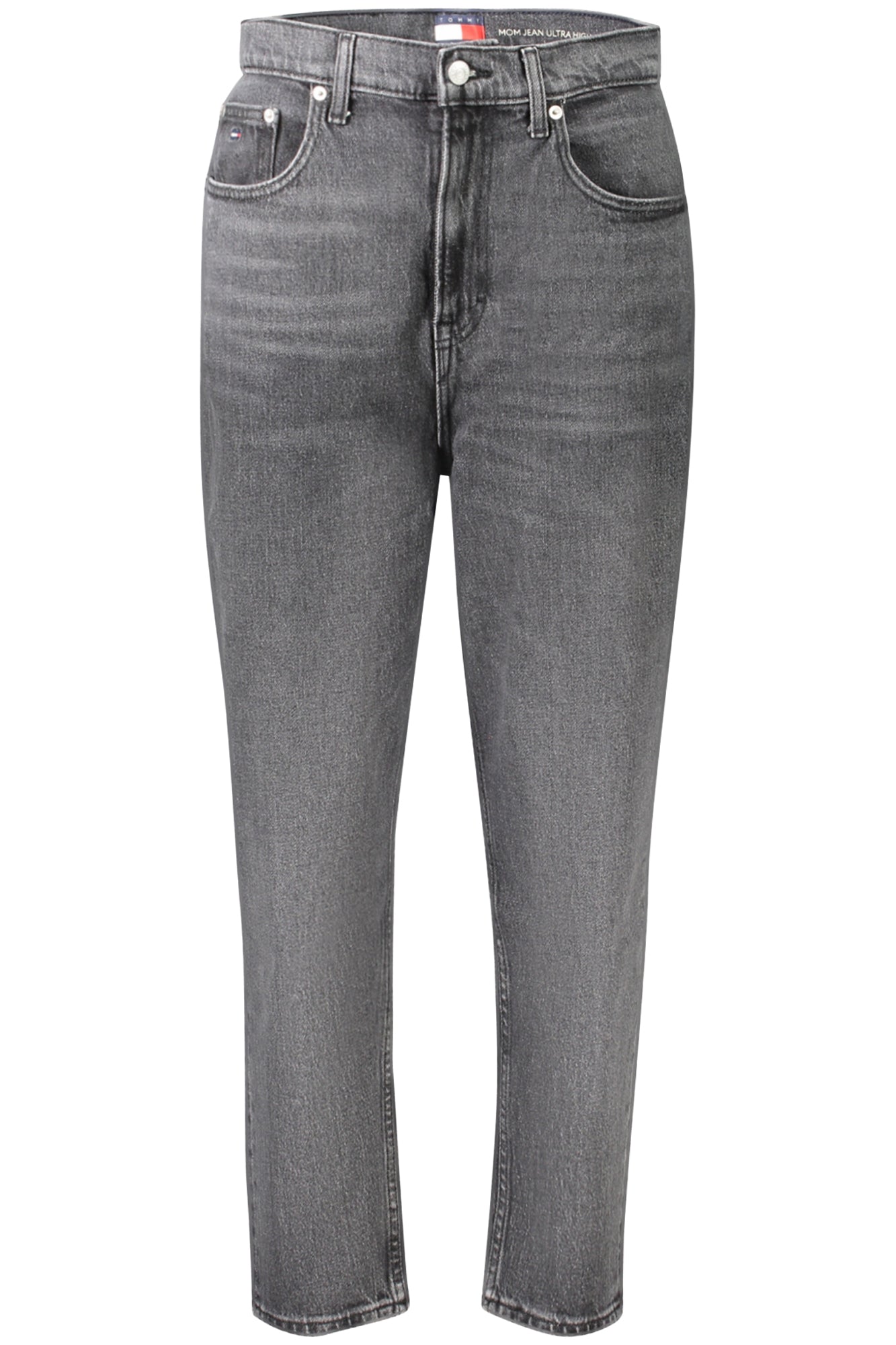 DW0DW21812_NE1BZ – Schwarze Damen Mom Jeans: Ultra High Tapered mit Used-Look – Größe: 25L30, 26L30, 27L30, 28L30, 29L30, 30L30, 31L30, 32L30 – Farbe: Nero