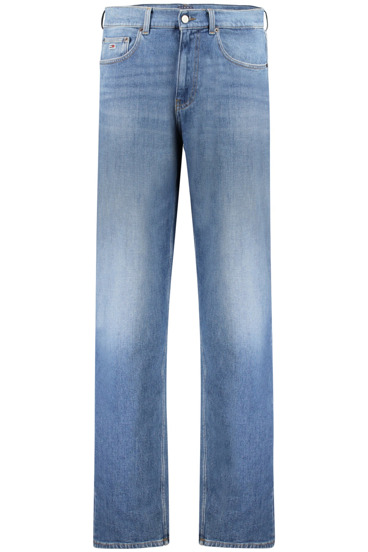 DM0DM22163_BL1A5 – Stilvolle Herren-Jeans: Sonny Regular Tapered in Blau mit Stickerei – Größe: 28L32, 29L32, 30L32, 31L32, 32L32, 33L32, 34L32, 36L32 – Farbe: Blu