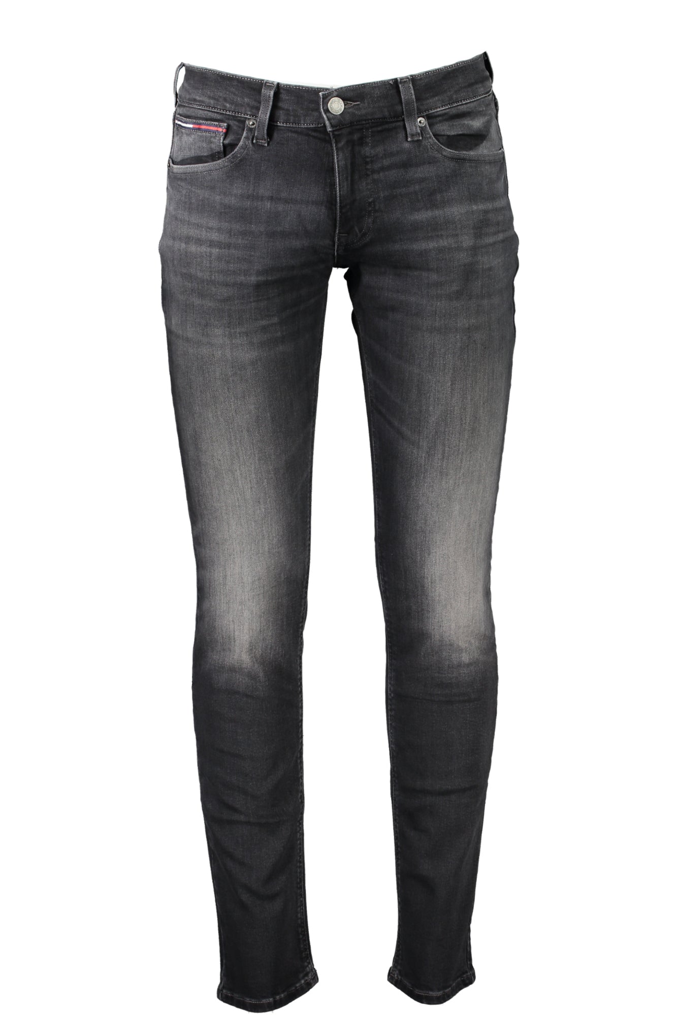DM0DM16027_NE1BY – Schwarze Herren Jeans Scanton Slim: Ausgewaschener Look & Stickerei – Größe: 30L34, 31L34 – Farbe: Nero