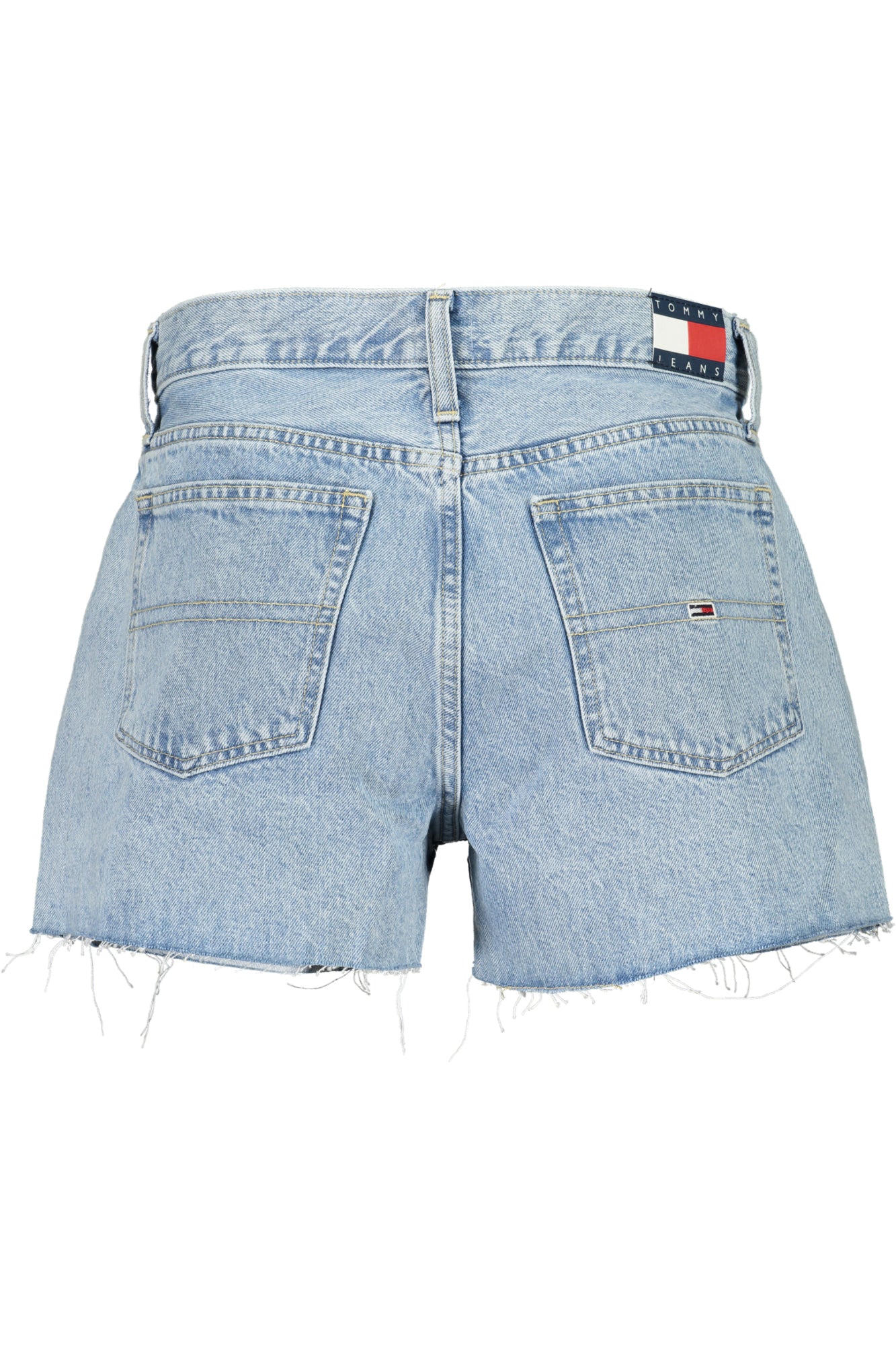 DW0DW17644_AZ1AB – Stylische Damen Jeans Shorts Blau - Hotpants mit Fransen & Taschen – Größe: 26, 28, 29, 30, 31 – Farbe: Azzurro