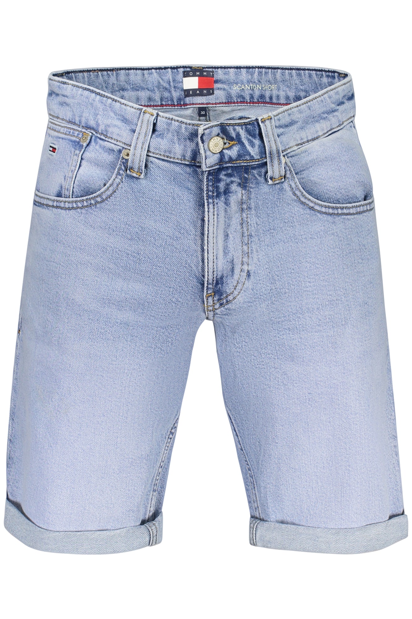 DM0DM20954_AZ1AB – Herren Jeans Shorts Blau: Stilvolle Scanton-Jeans mit Stickerei – Größe: 28, 29, 30, 31, 32, 33, 34, 36 – Farbe: Azzurro