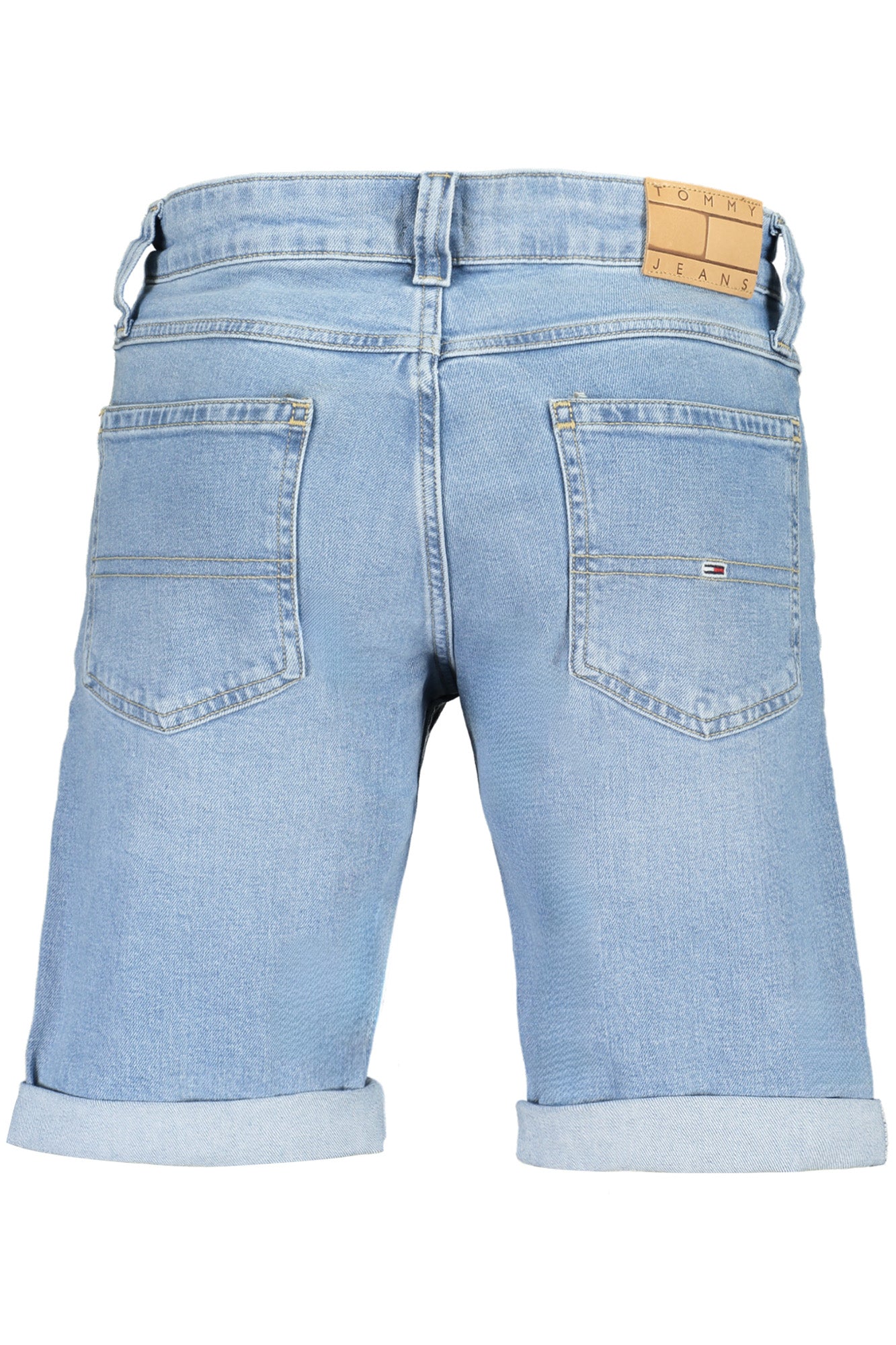 DM0DM18793_AZ1AB – Herren Jeans Short Blau mit Stickerei & Washed-Effekt - 5 Taschen, Knopf – Größe: 28, 29, 30, 31, 32 – Farbe: Azzurro