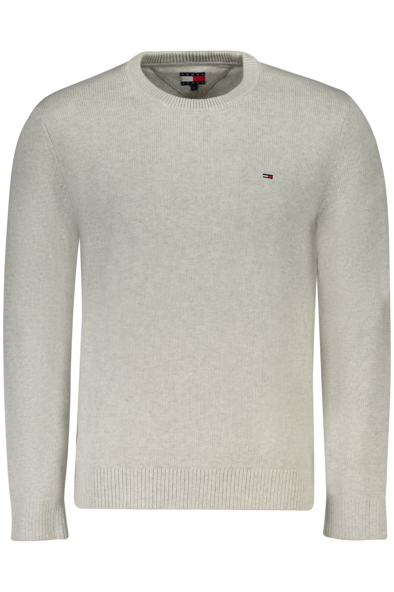 DM0DM21787_GRP09 – Grauer Herrenpullover aus Bio-Baumwolle mit Stickerei & Logo – Größe: S, M, L, XL – Farbe: Grigio