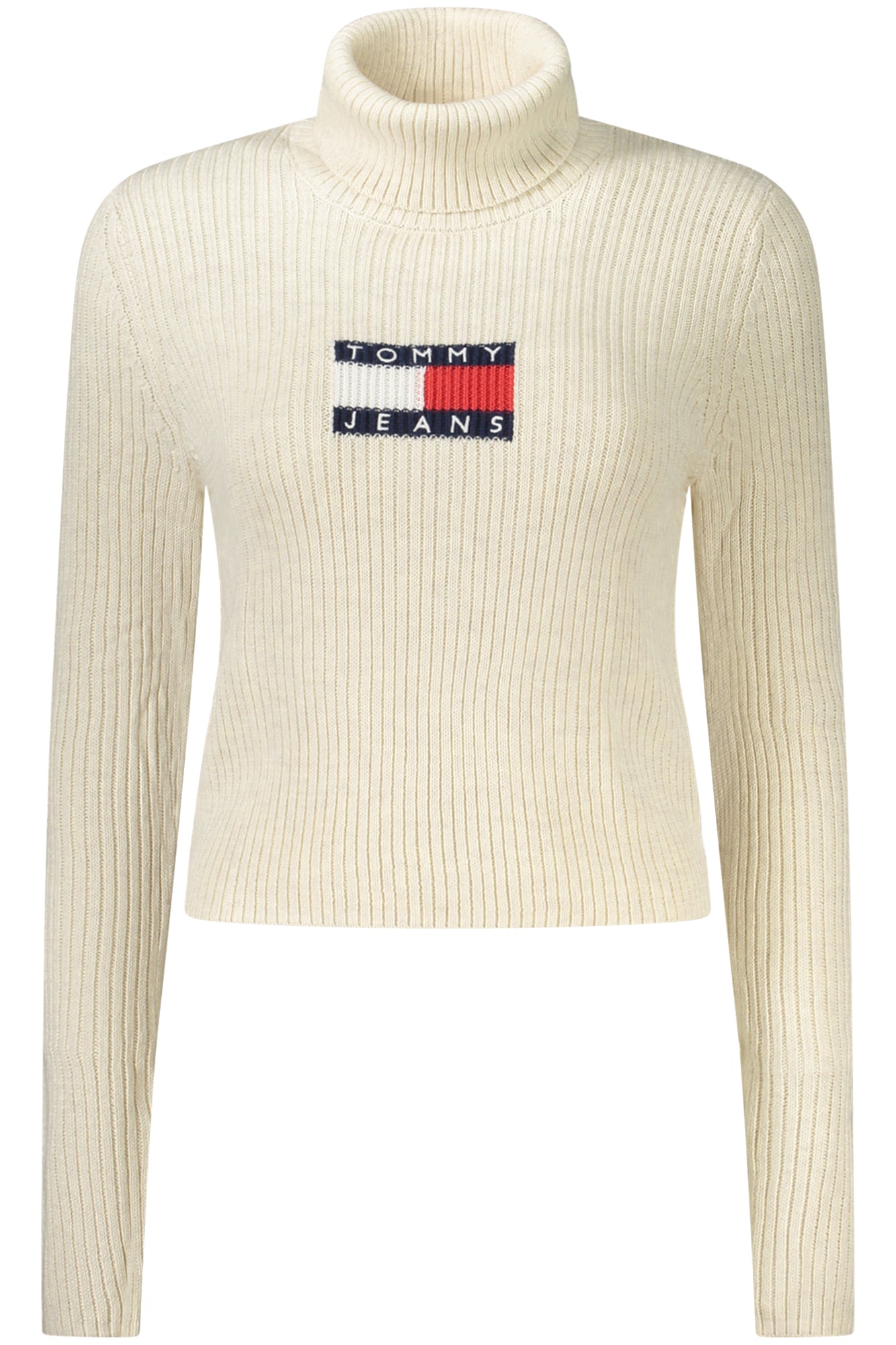 DW0DW18678_BEHCV – Damen Rollkragenpullover Beige mit Stickerei aus recyceltem Material – Größe: L, XL, XS, S, M – Farbe: Beige