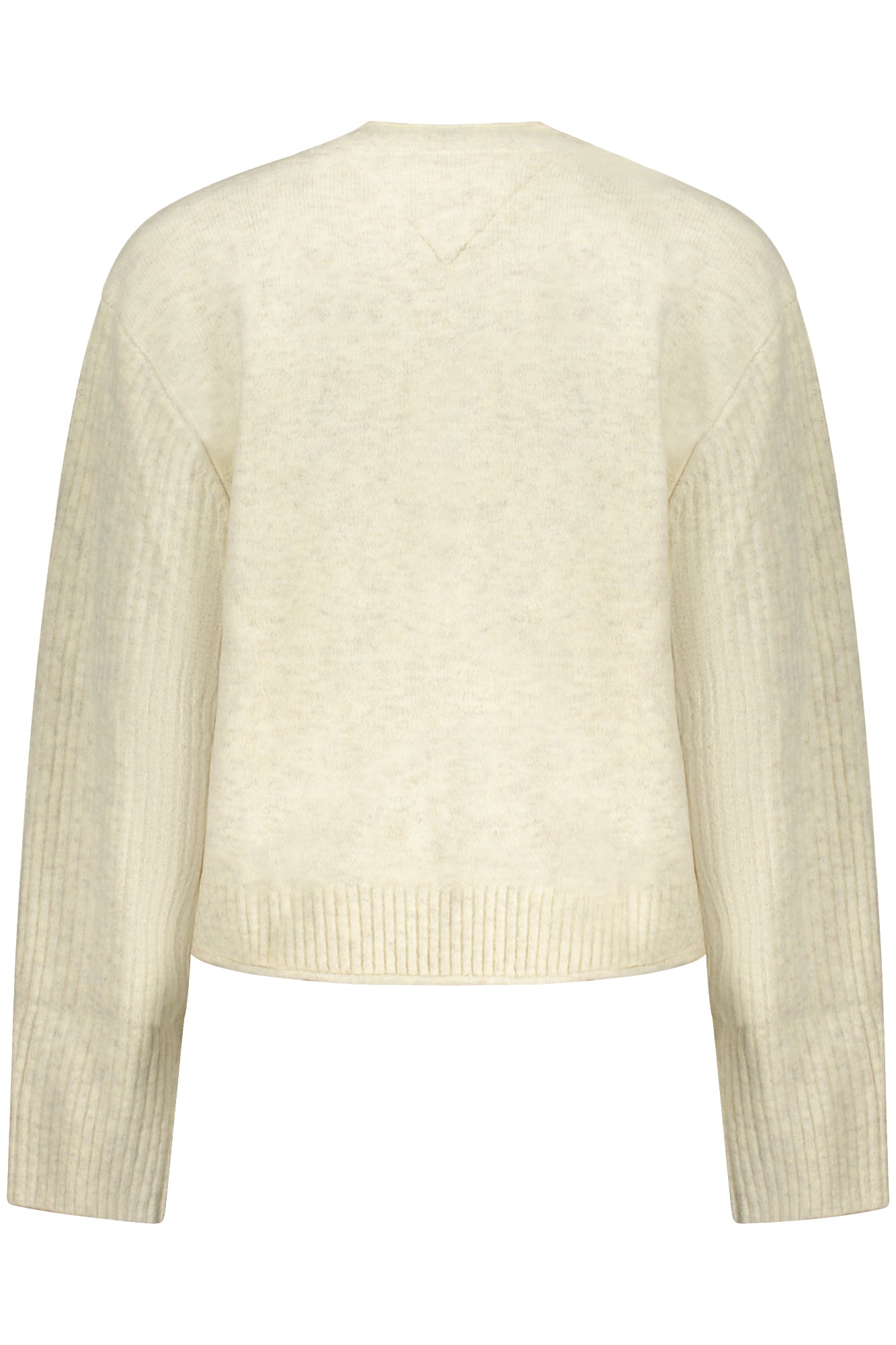 DW0DW21782_BEAFN – Beiger Damenpullover mit Stickerei und Rundhalsausschnitt, nachhaltig – Größe: XS, S, M, L, XL – Farbe: Beige
