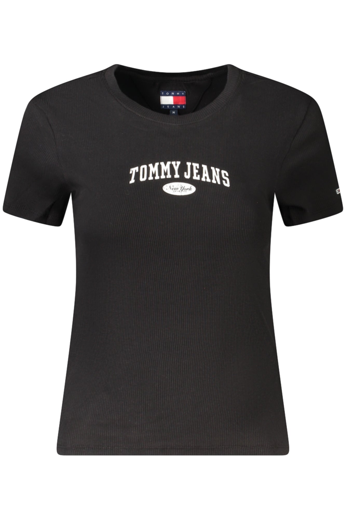 DW0DW19435_NEBDS – Elegant und nachhaltig: Schwarzes Kurzarm-Damenshirt aus Bio-Baumwolle – Größe: XS, S, M, L, XL – Farbe: Nero