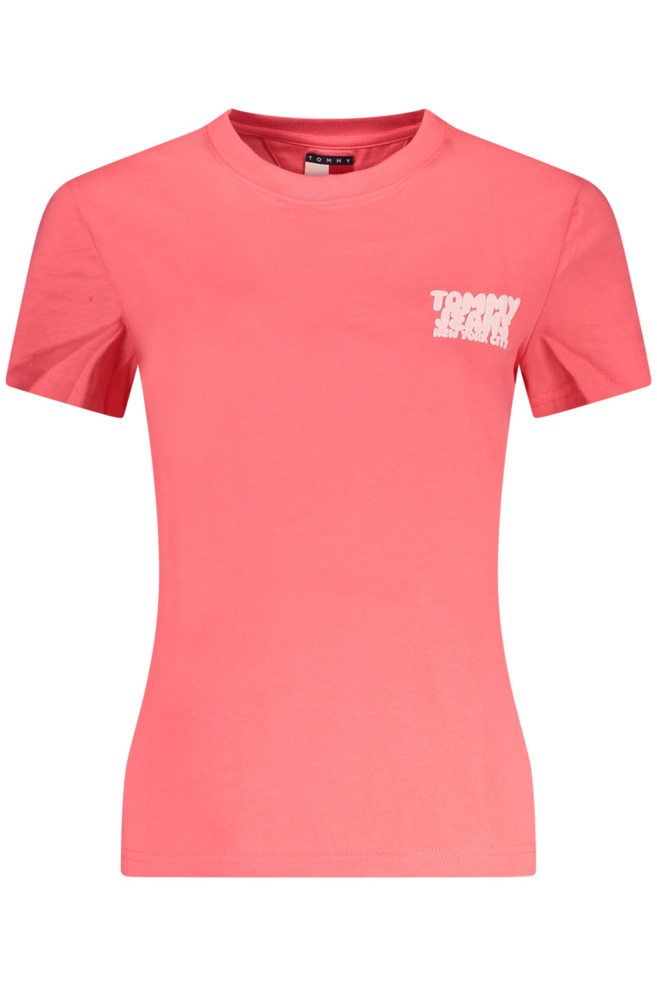 DW0DW21338_RSXI2 – Rosa Damen T-Shirt aus regenerativer Baumwolle mit Logo-Stickerei – Größe: XS, S, M, L, XL – Farbe: Rosa