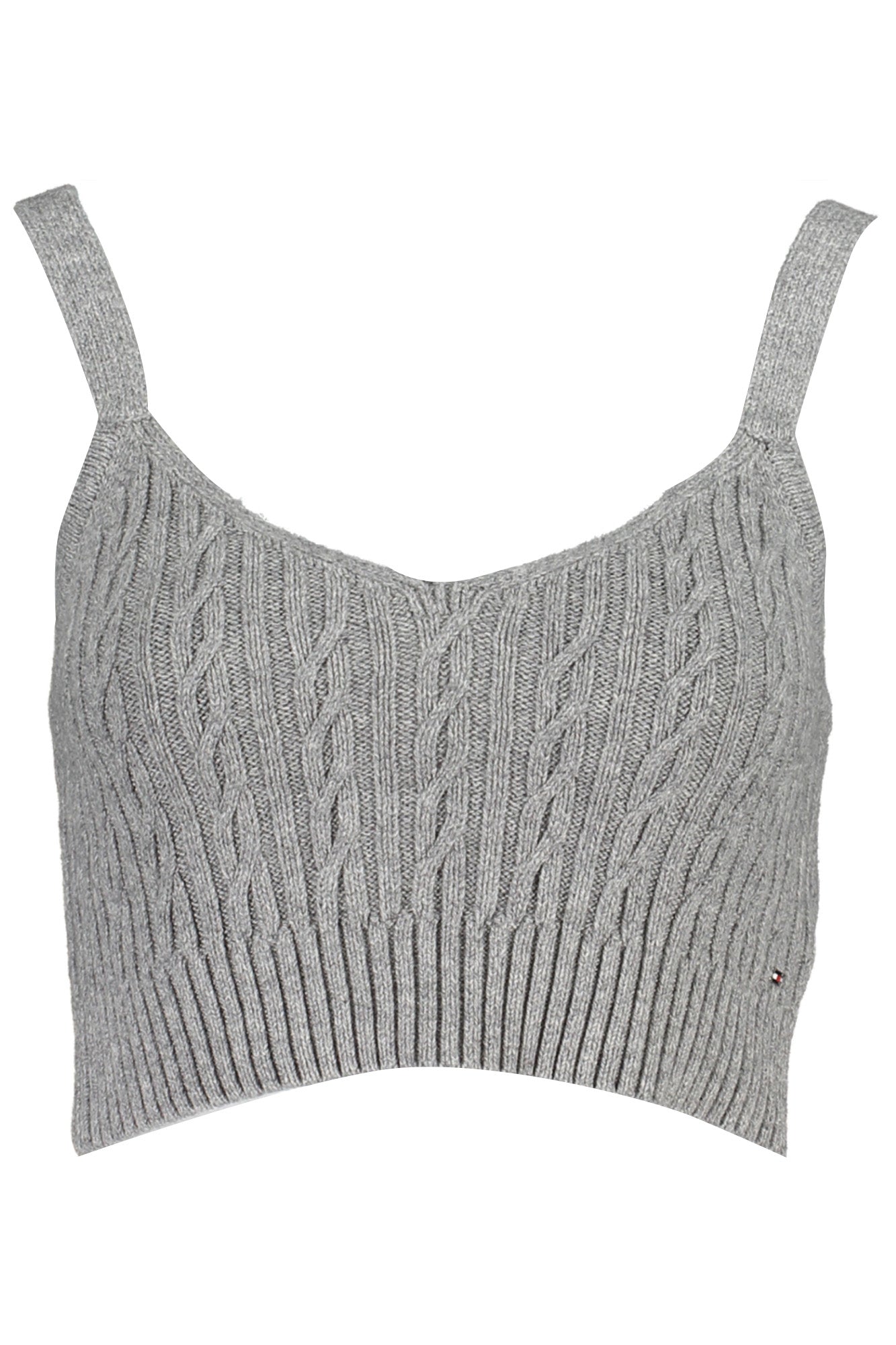 WW0WW39011_53EA373_GRIGIO01N – Damen-Top Grau mit Schulterpolstern & V-Ausschnitt – Größe: 2XS, XS, S – Farbe: Grigio