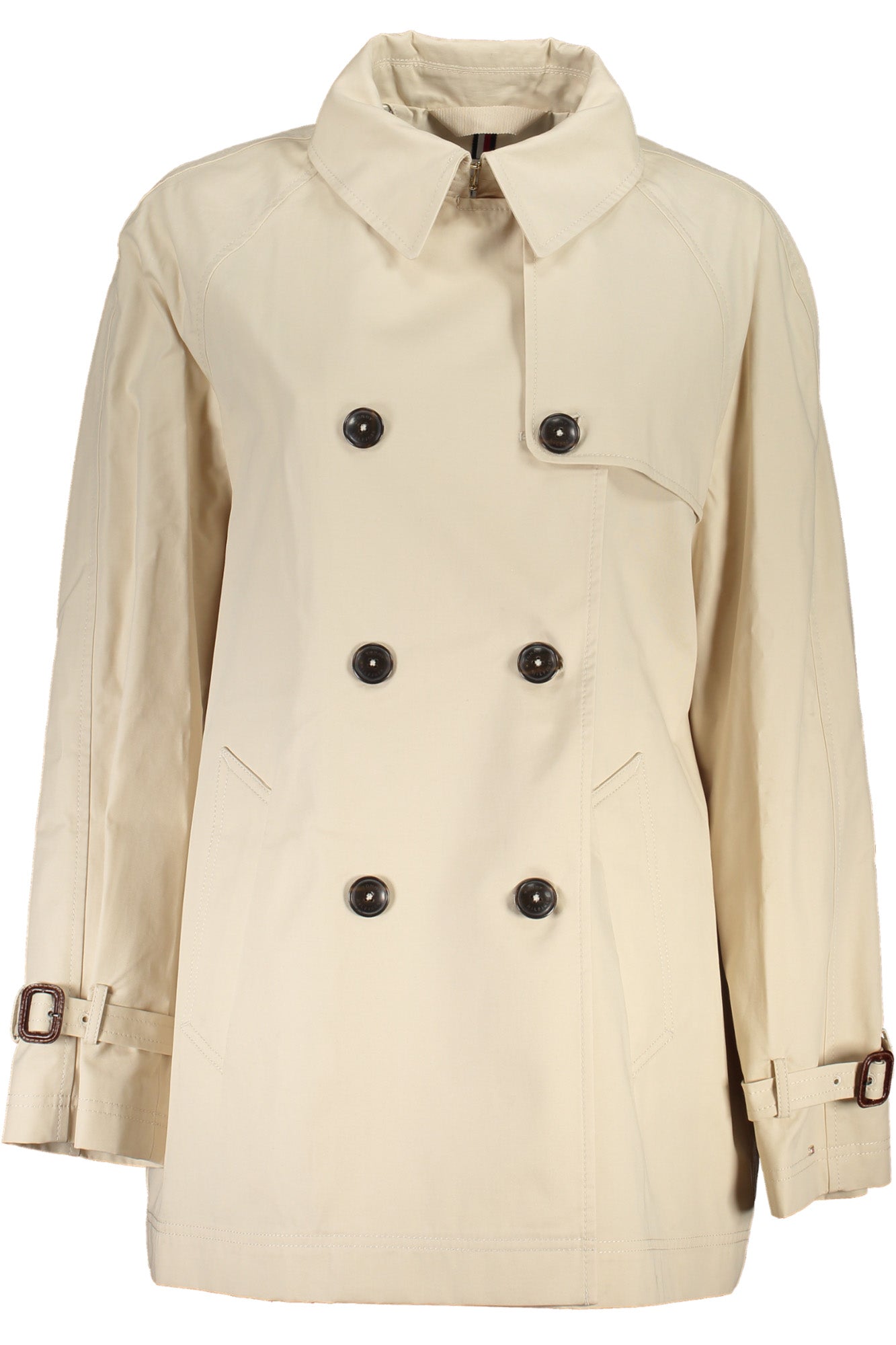 WW0WW38943_3C0FA24_BEIGEACI – Eleganter Damen Trenchcoat beige mit Gürtel & Taschen für Herbst. – Größe: 34, 40, 38, 36 – Farbe: Beige