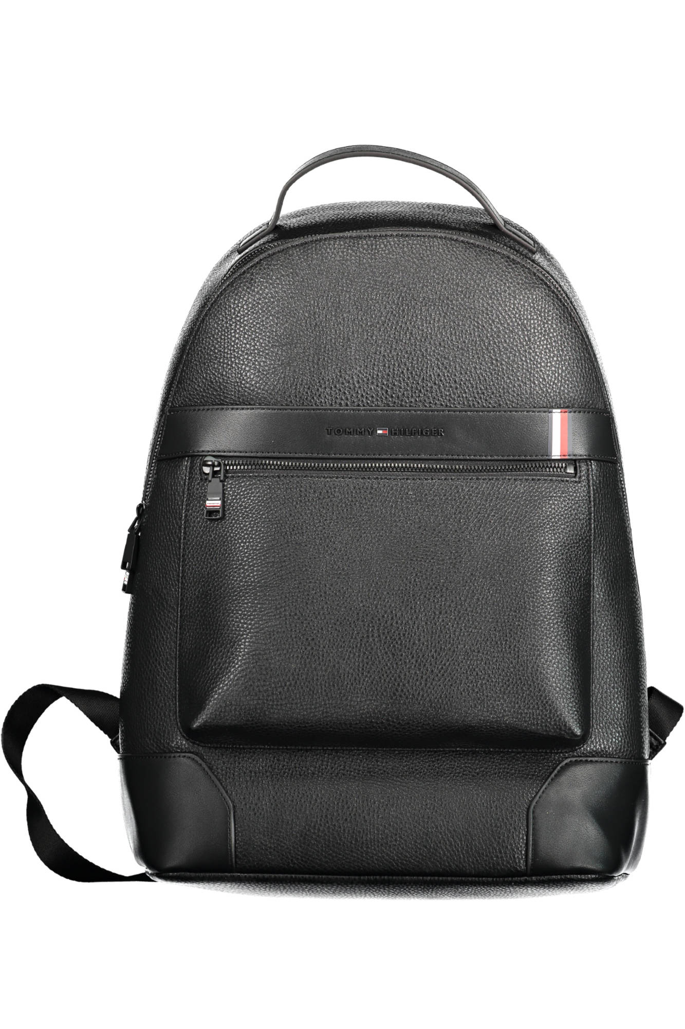 AM0AM10275_NERO_BDS – Moderner schwarzer Herrenrucksack mit Laptopfach und Kontrastdetails – Größe: UNI – Farbe: Nero